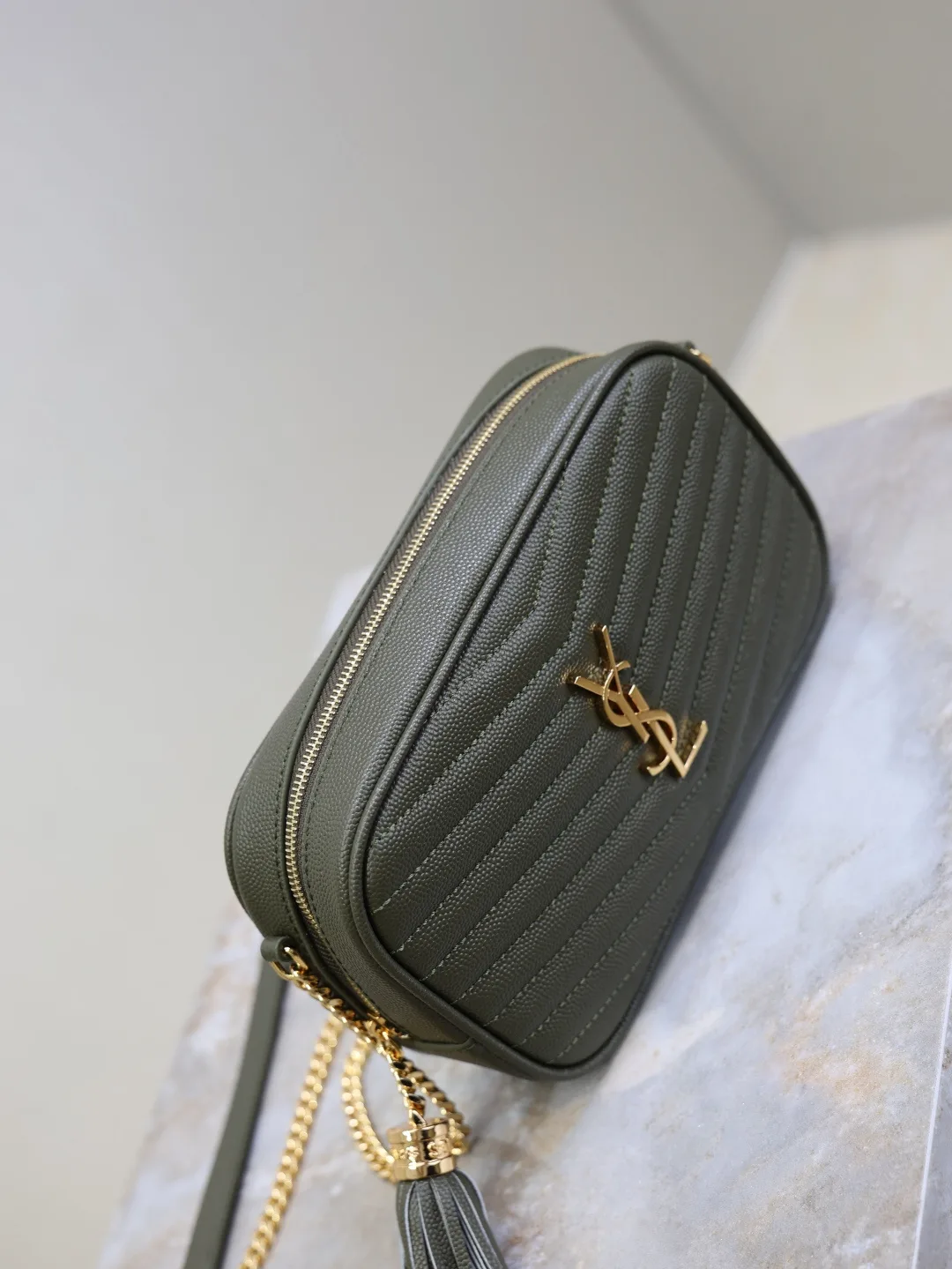 Saint Laurent Green Calfskin Shoulder Bag product photo from LabelPicks