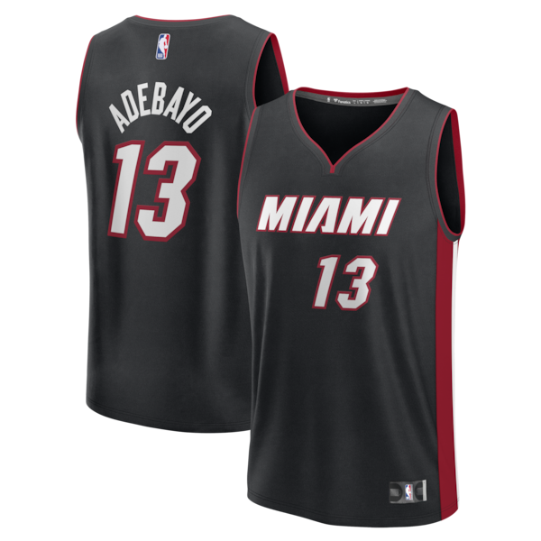 Bam Adebayo Miami Heat  Fast Break Replica Jersey - Black - Icon Edition