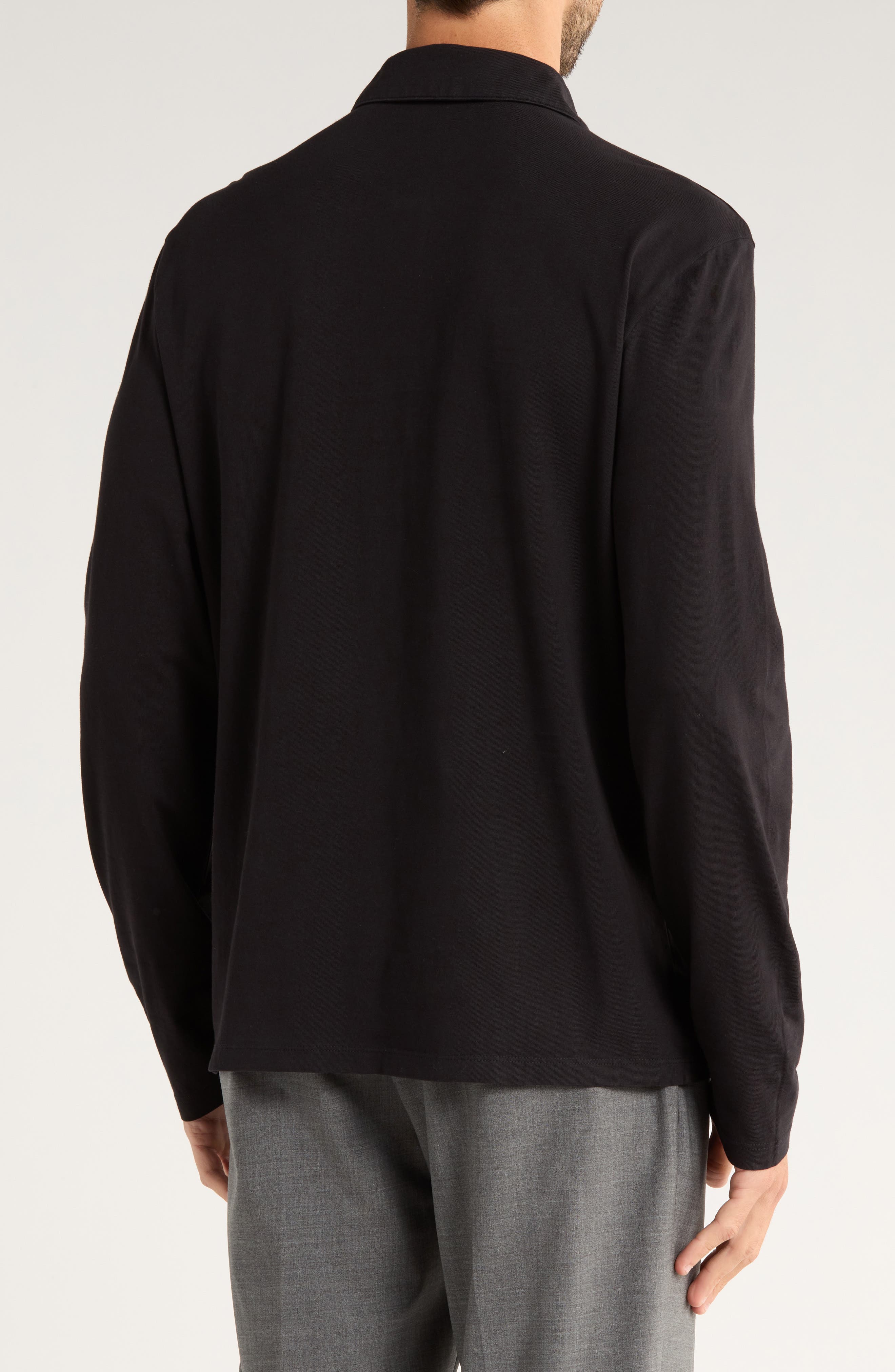 Vince Cotton Long Sleeve Polo