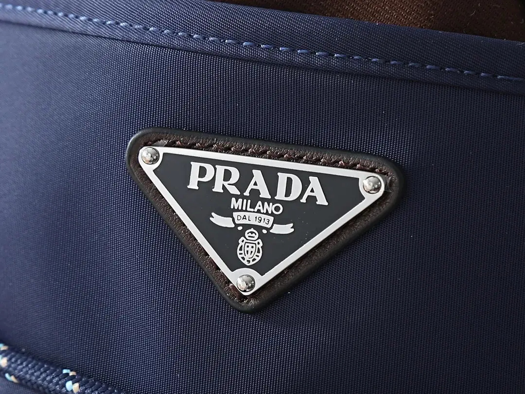 Prada Blue Woven Leather Bucket Bag product photo from LabelPicks