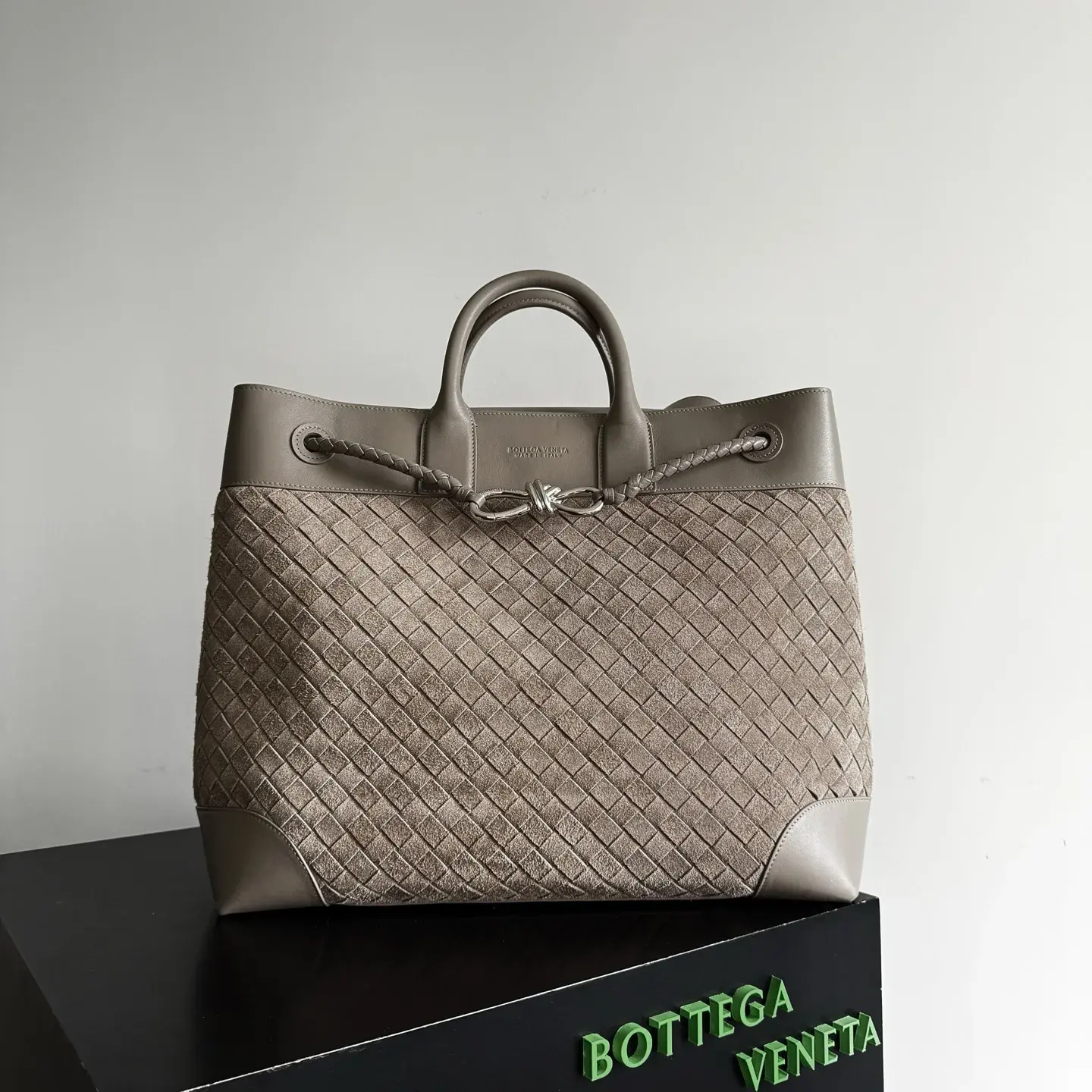 Bottega Veneta Andiamo Intrecciato Woven Leather Tote Bag product photo from LabelPicks
