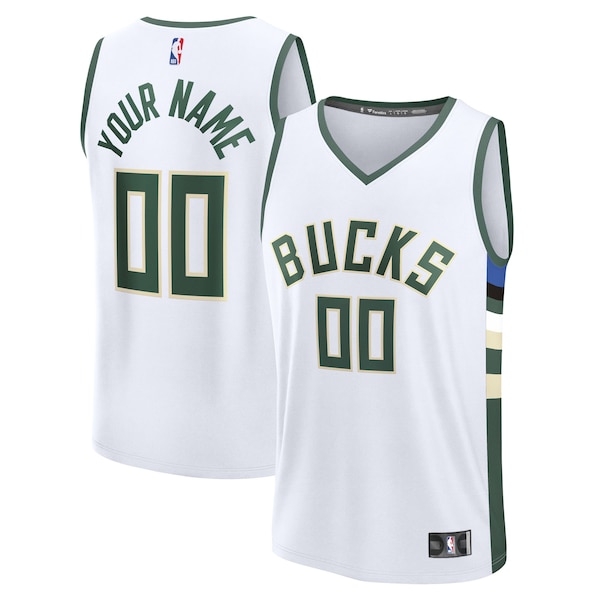 Milwaukee Bucks  Fast Break Custom Jersey - Association Edition - White/Green