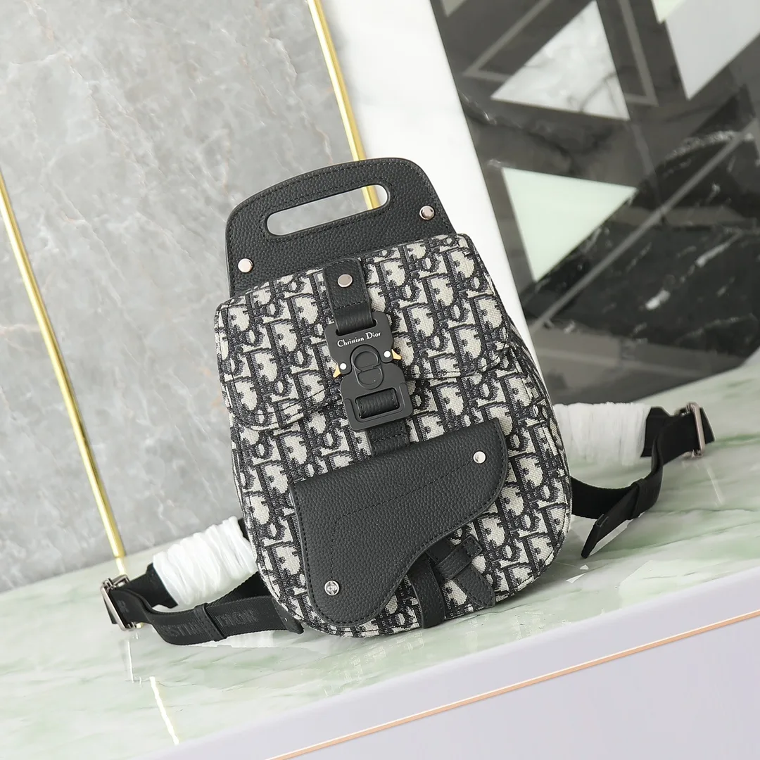 Dior Black Saddle Oblique Canvas Backpack product photo from LabelPicks