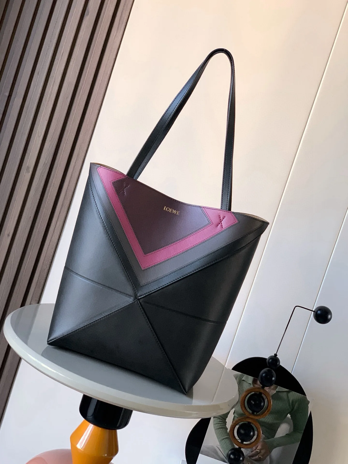 Loewe Puzzle Burgundy Calfskin Tote Bag product photo from LabelPicks