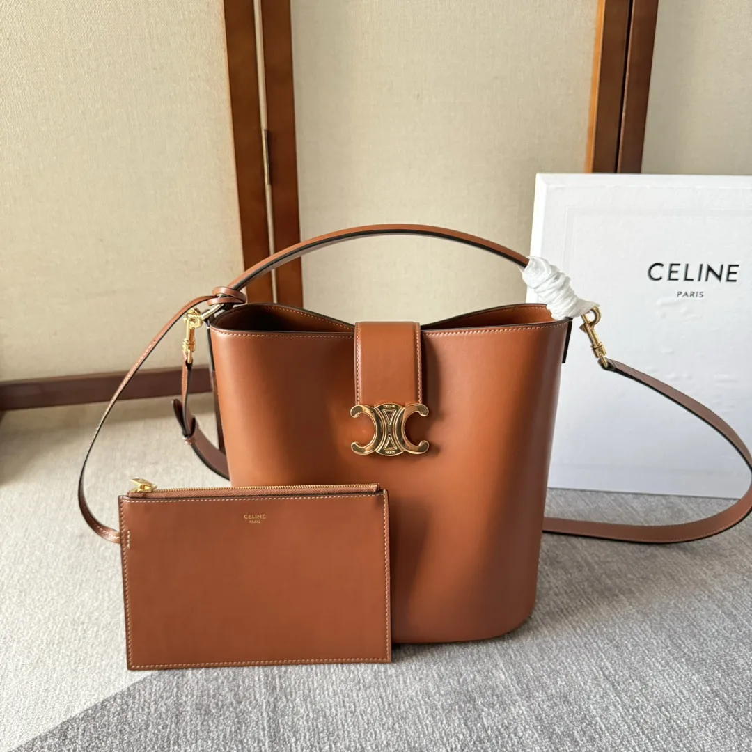 Celine Brown Louise Calfskin Bucket Bag product photo from LabelPicks