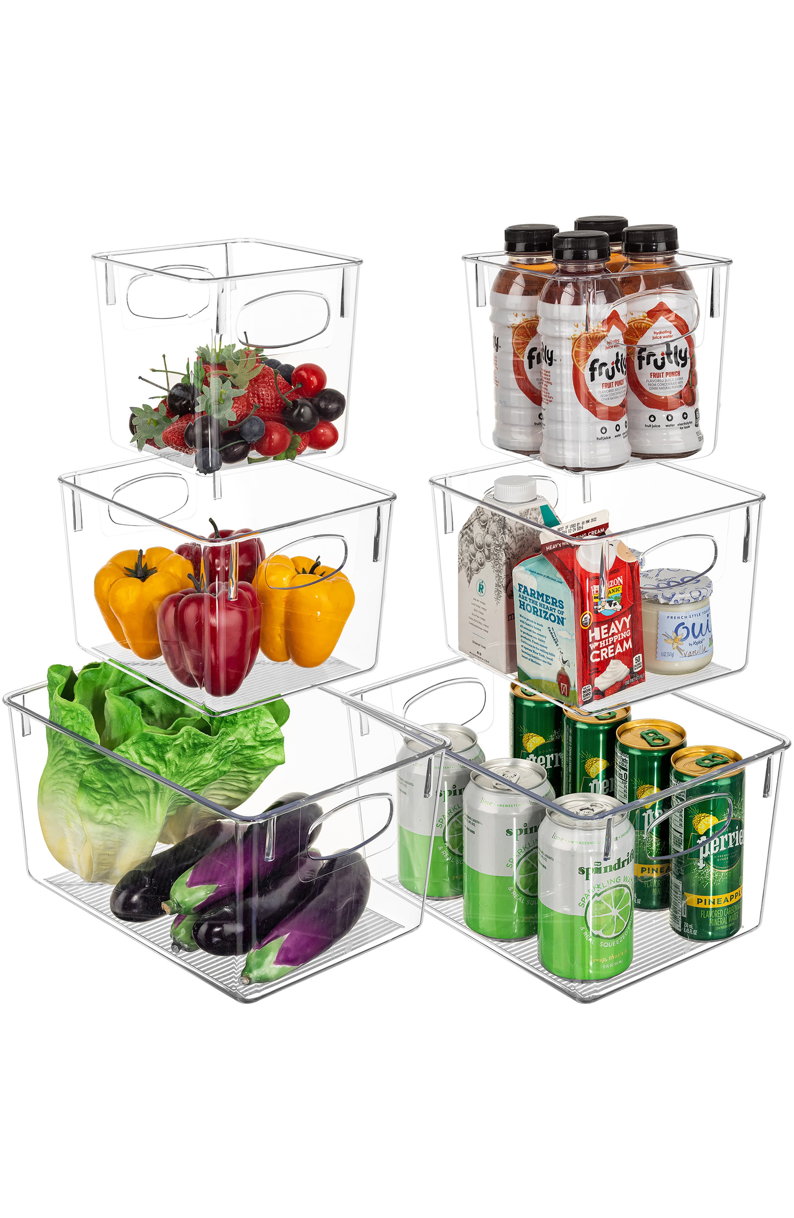 SORBUS Clear 6-Piece Kitchen Bin Set