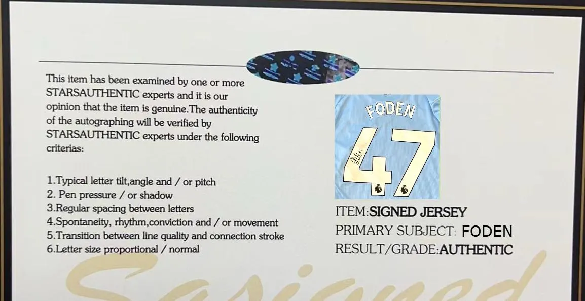Phil Foden SIGNED Man City 25/26 Home Jersey/Shirt - COA - 2025
