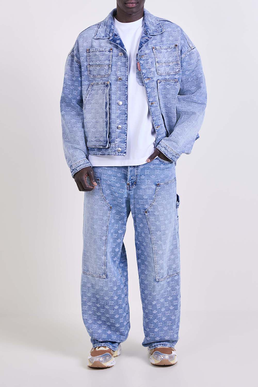 DSQUARED2 ז'קט ג'ינס בגזרה משוחררת