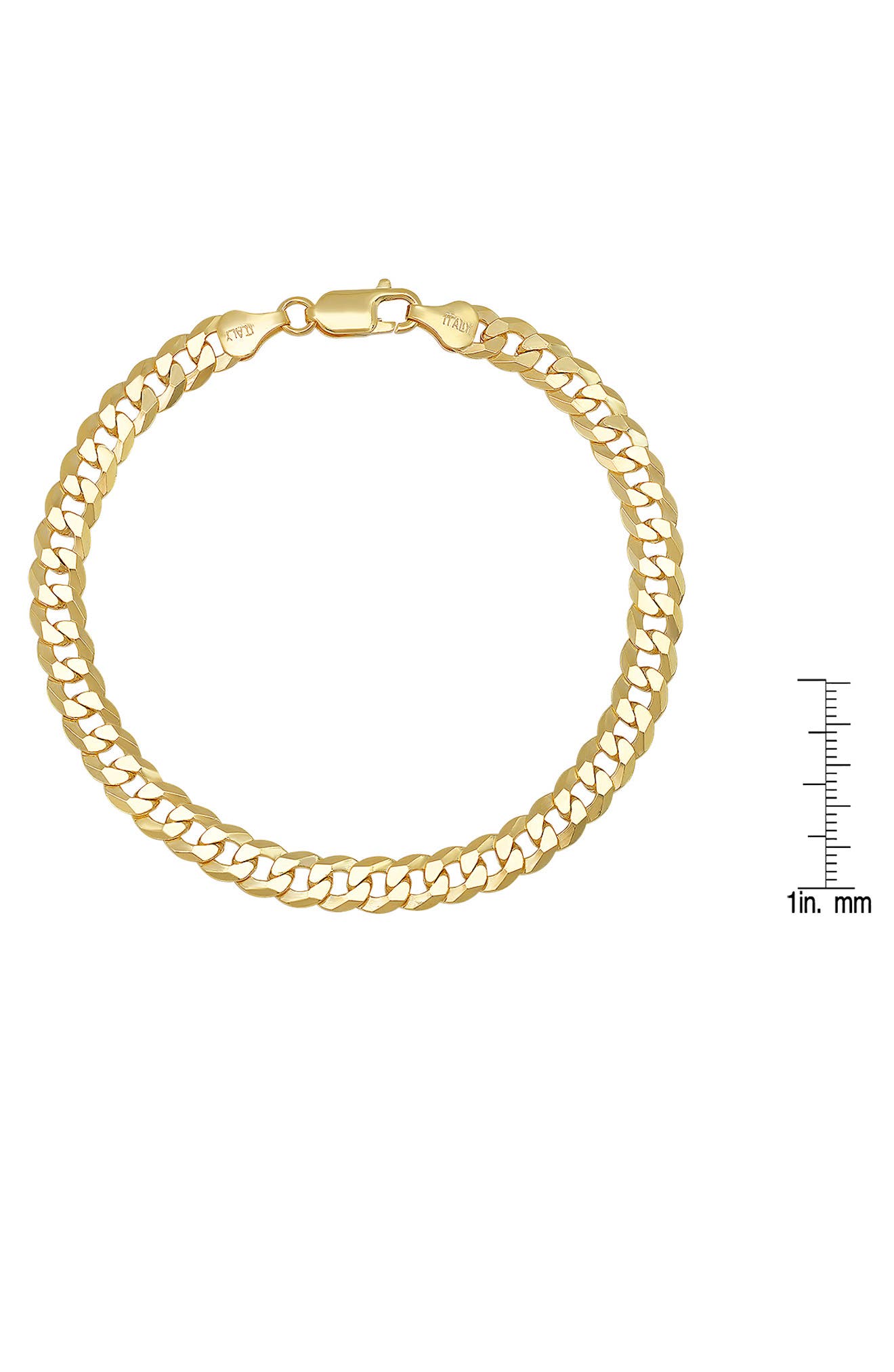 HMY JEWELRY 14K Gold Plate Sterling Silver Chain Bracelet