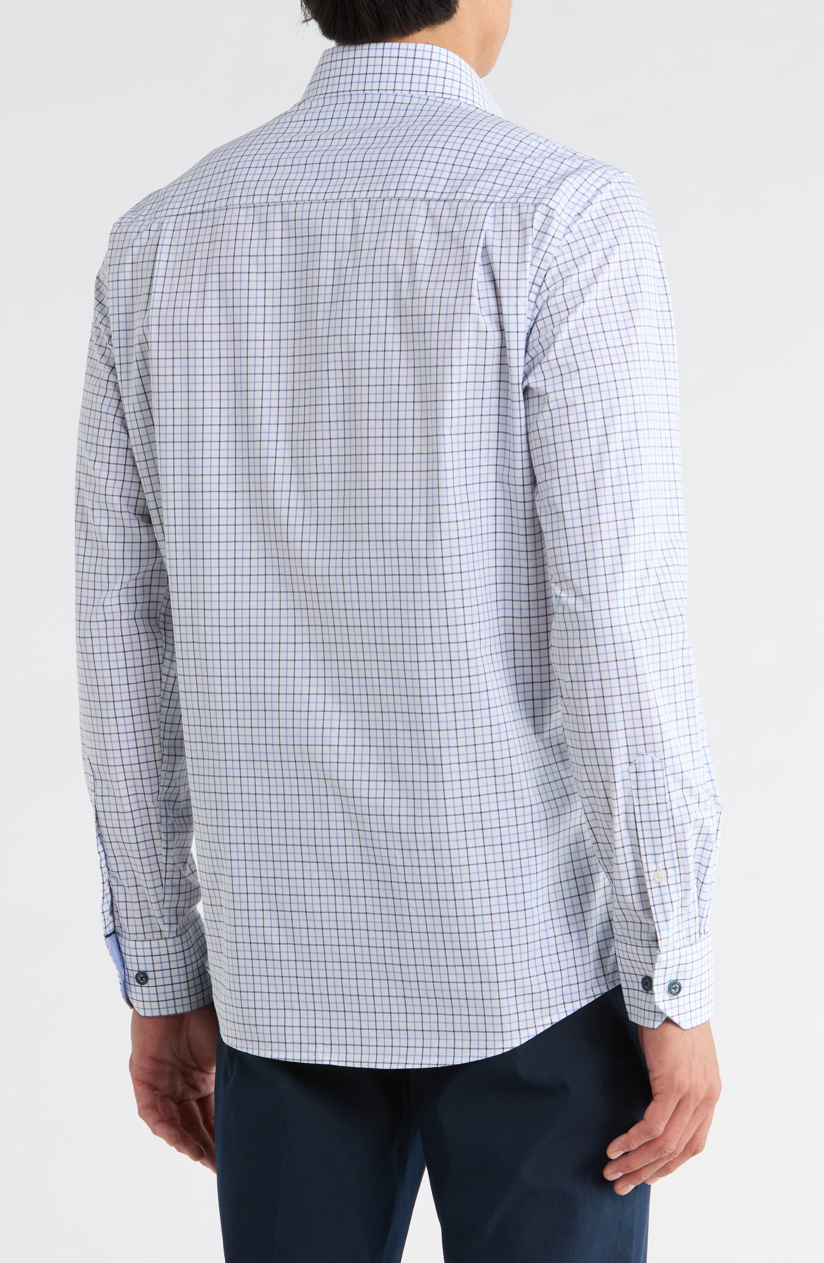 Duchamp Check Print Slim Fit Dress Shirt