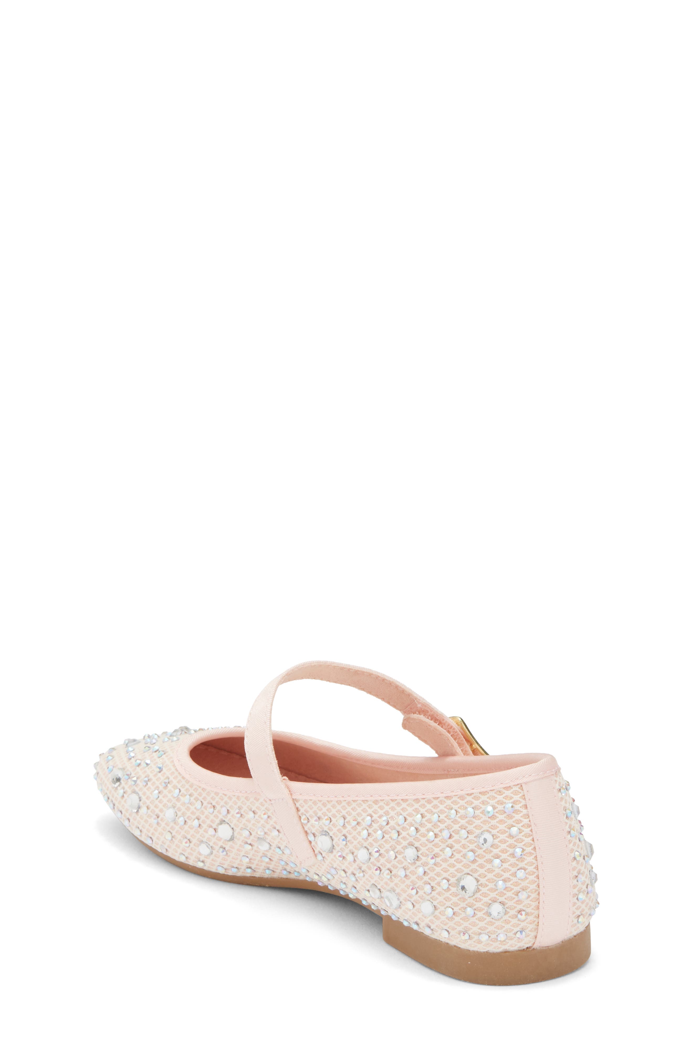 NORDSTROM RACK Kids' Rhinestone Mesh Mary Jane Flat