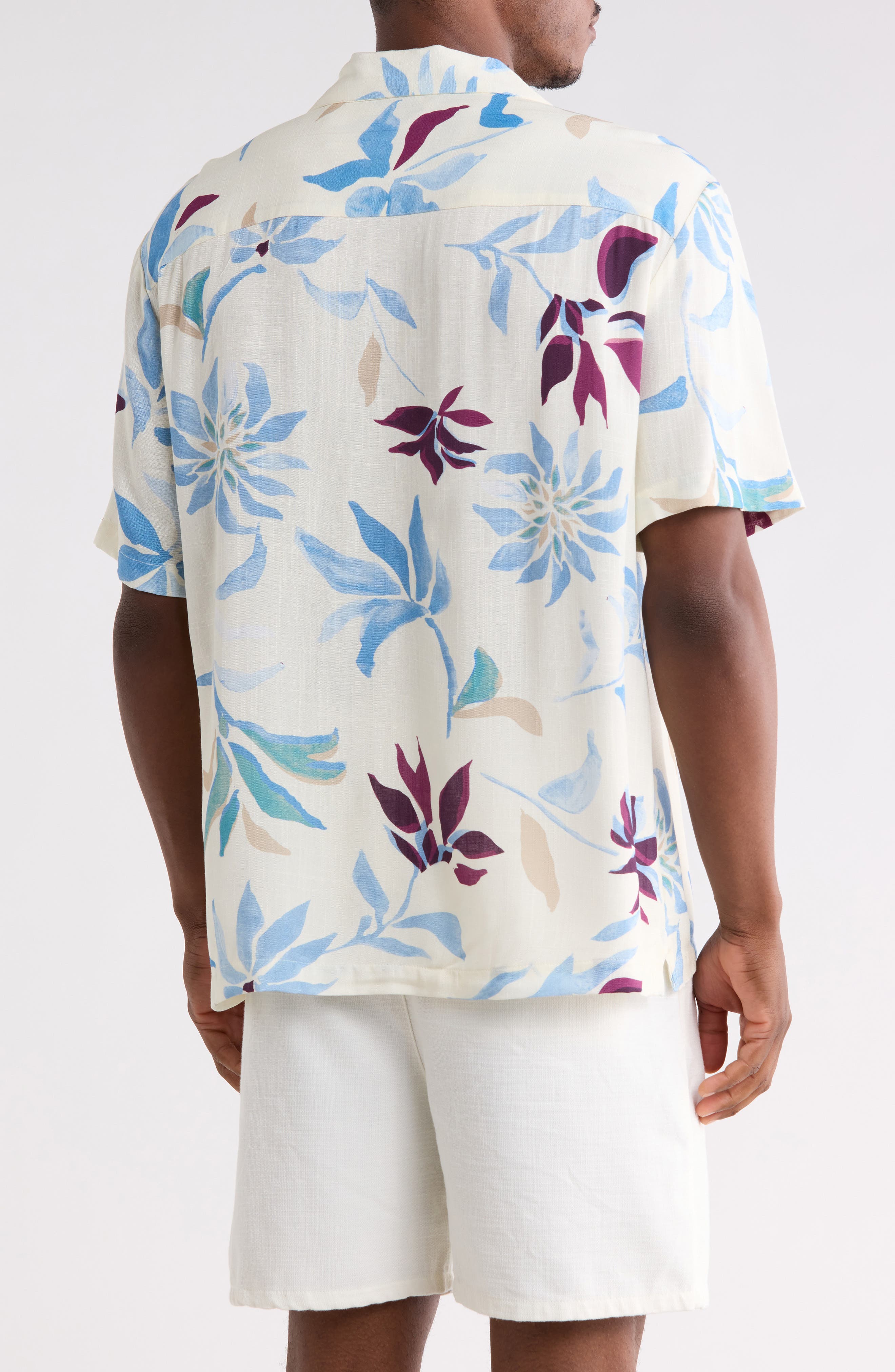 DENIM AND FLOWER Relaxed Fit Floral Camp Shirt