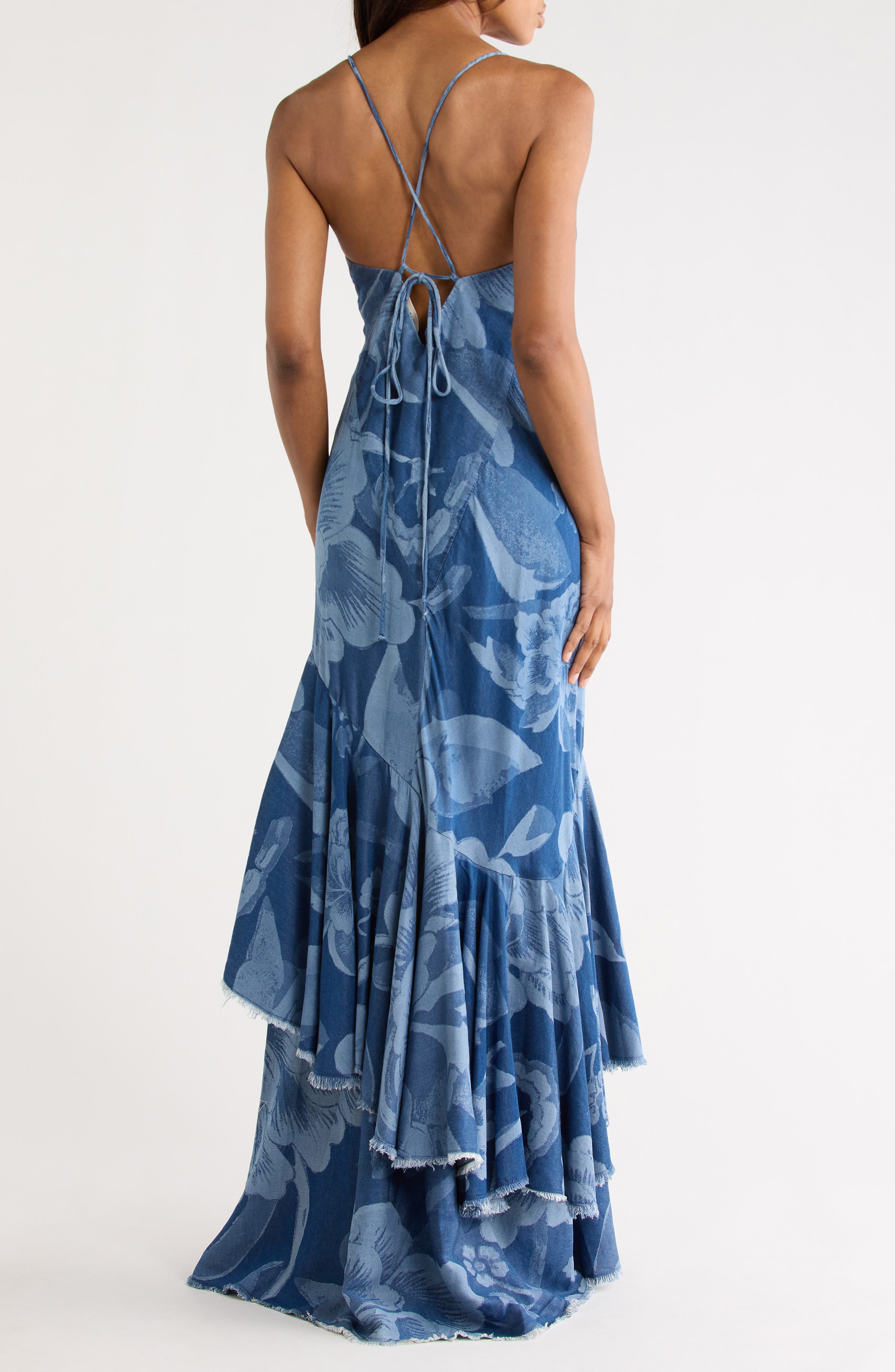 Diane von Furstenberg Luisa Asymmetrical Ruffle Maxi Dress