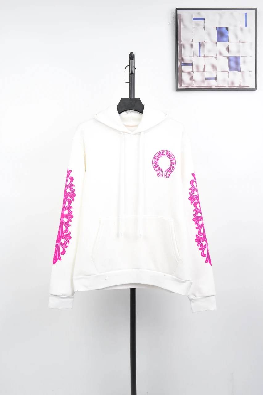 Chrome Hearts White Pink Sanskrit Scroll Hoodie product photo from LabelPicks
