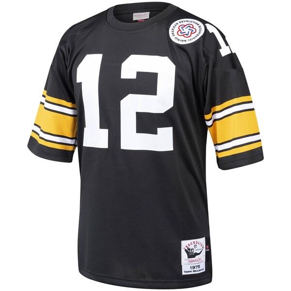 Terry Bradshaw Pittsburgh Steelers Authentic Throwback Retired Player Jersey - Black