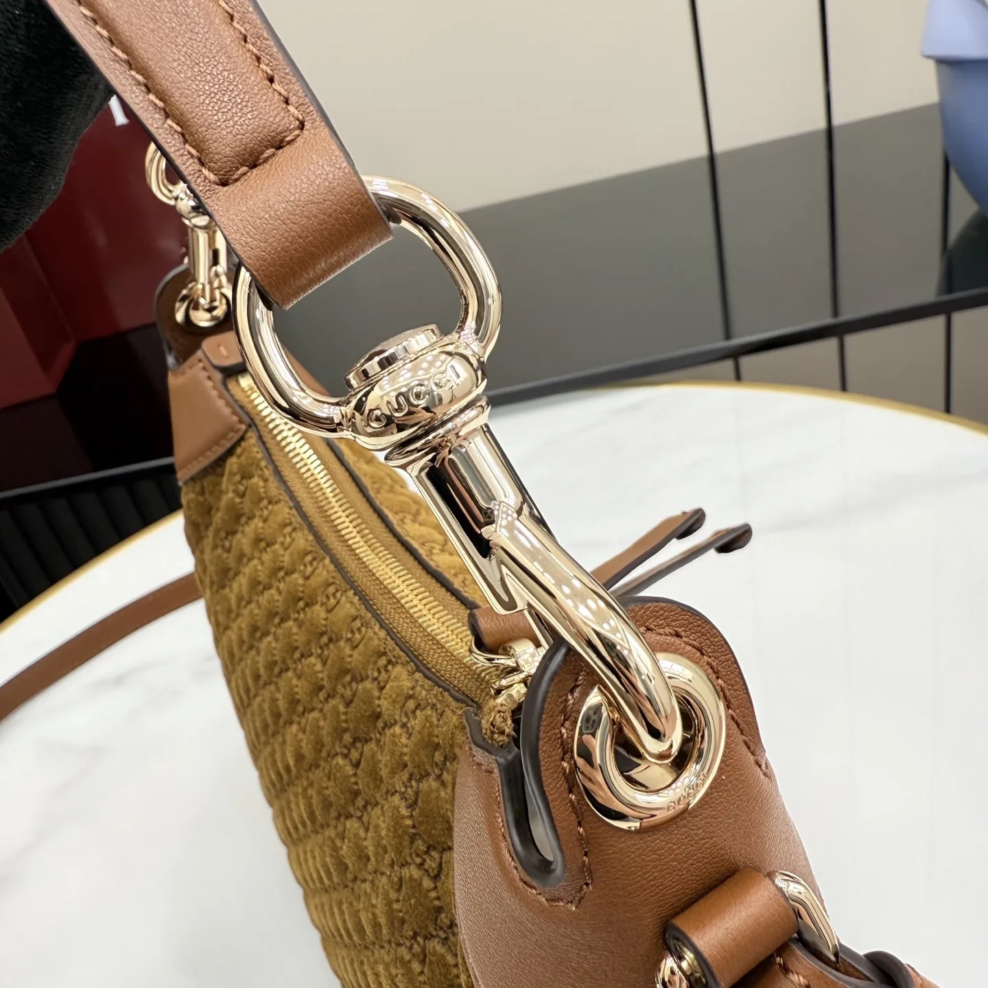 Gucci Suede Leather Crossbody Bag product photo from LabelPicks