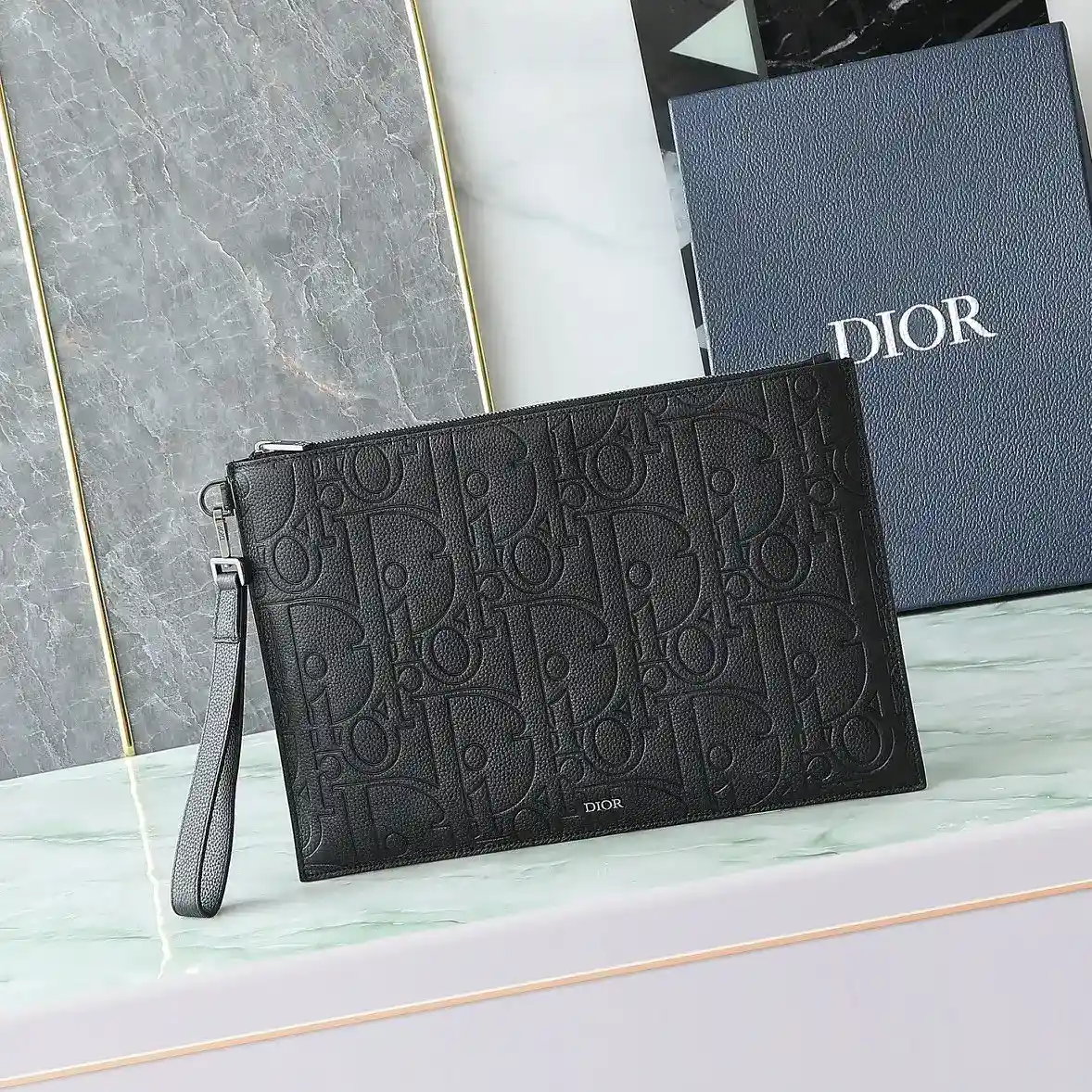 Dior Black Grained Leather Clutch product photo from LabelPicks