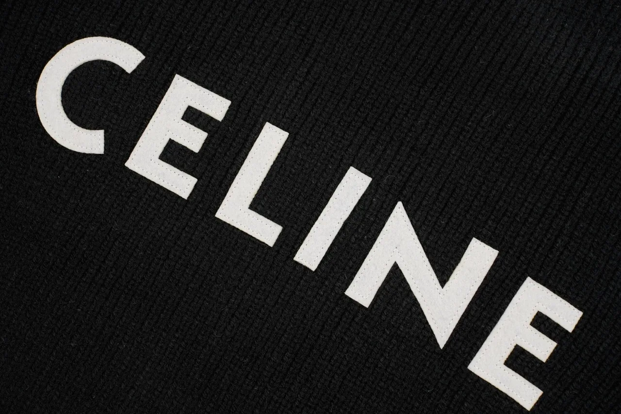 CELINE Black Felt Letter Crewneck Sweater product photo from LabelPicks