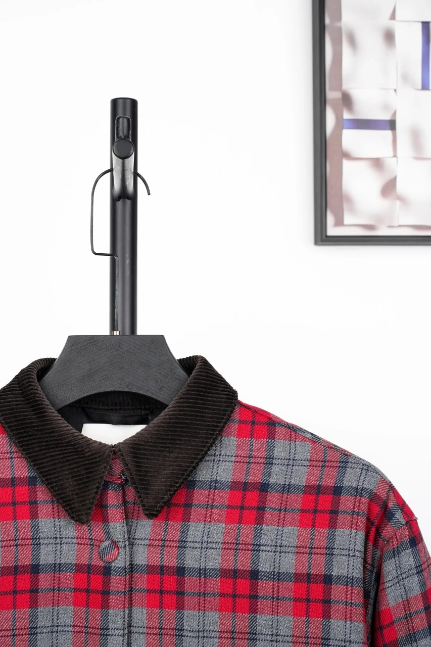 Miu Miu Red Green Check Logo Padded Jacket product photo from LabelPicks