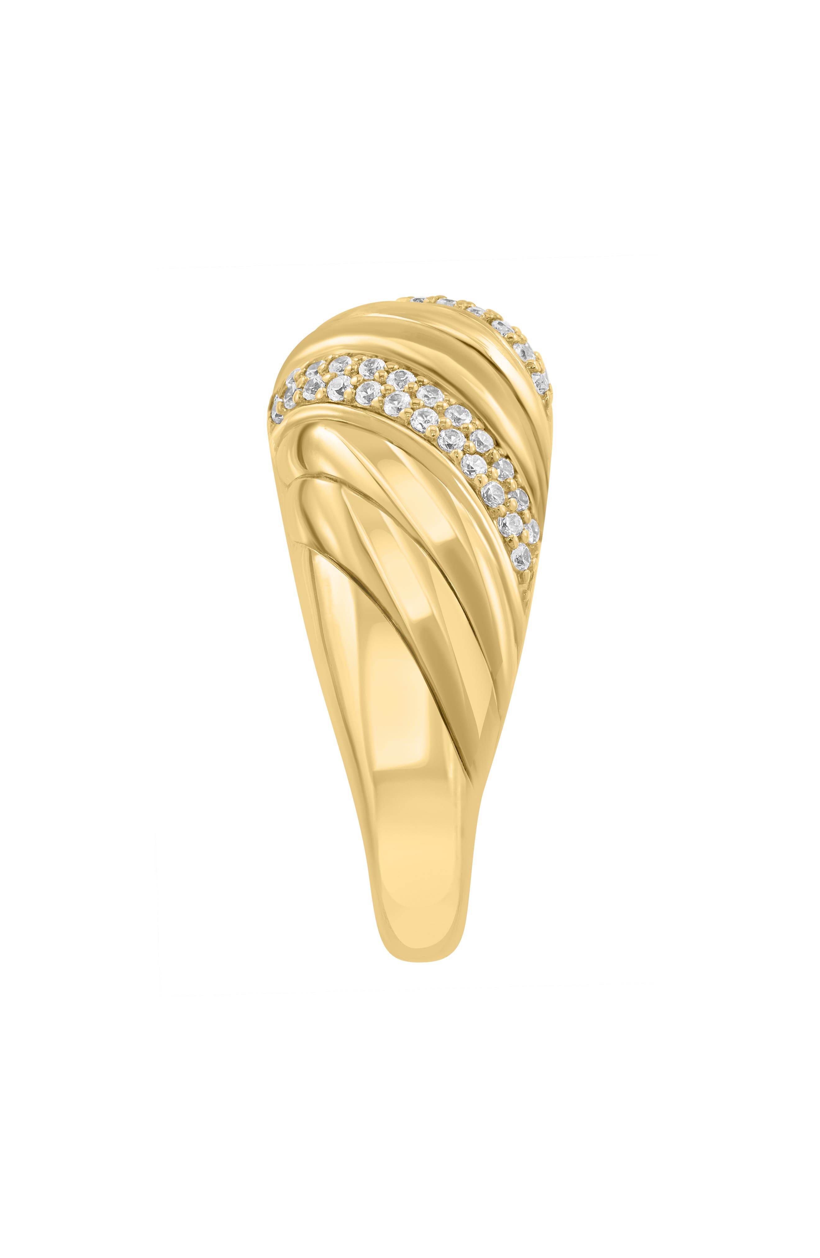 EFFY 14K Gold Plated sterling Silver Cubic Zirconia Dome Ring