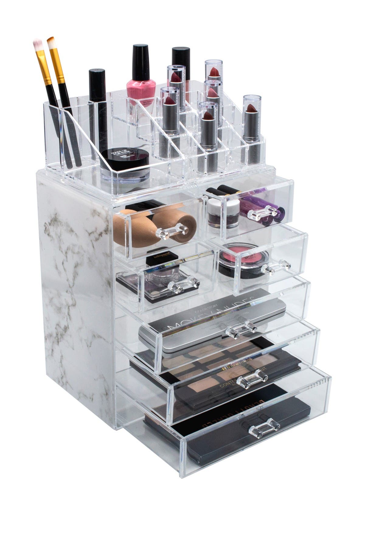 SORBUS Cosmetic & Makeup Storage Case - Gray Marble