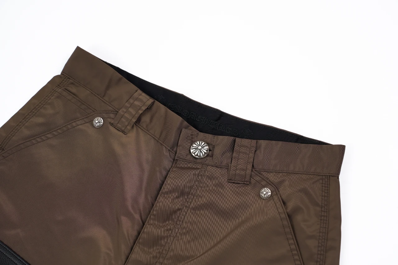 Chrome Hearts Brown Black Leather Panel Carpenter Pants product photo from LabelPicks