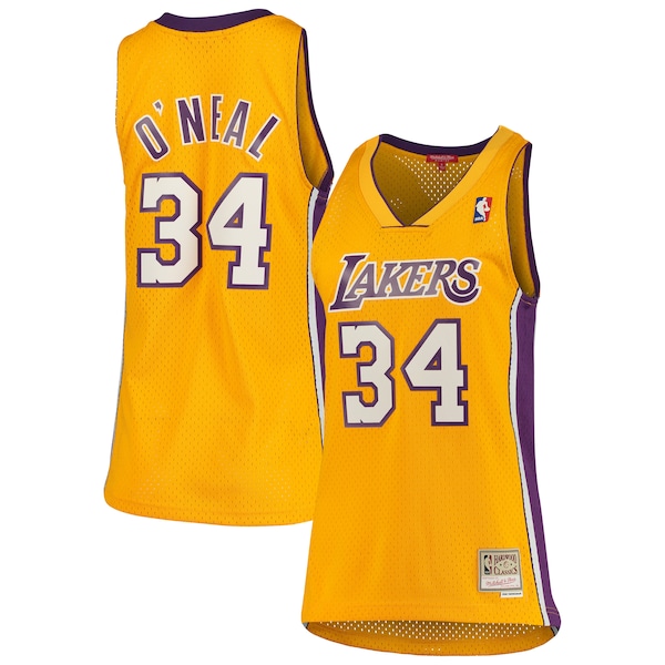 Shaquille O'Neal Los Angeles Lakers Women's 1999/00 Hardwood Classics Swingman Jersey - Gold