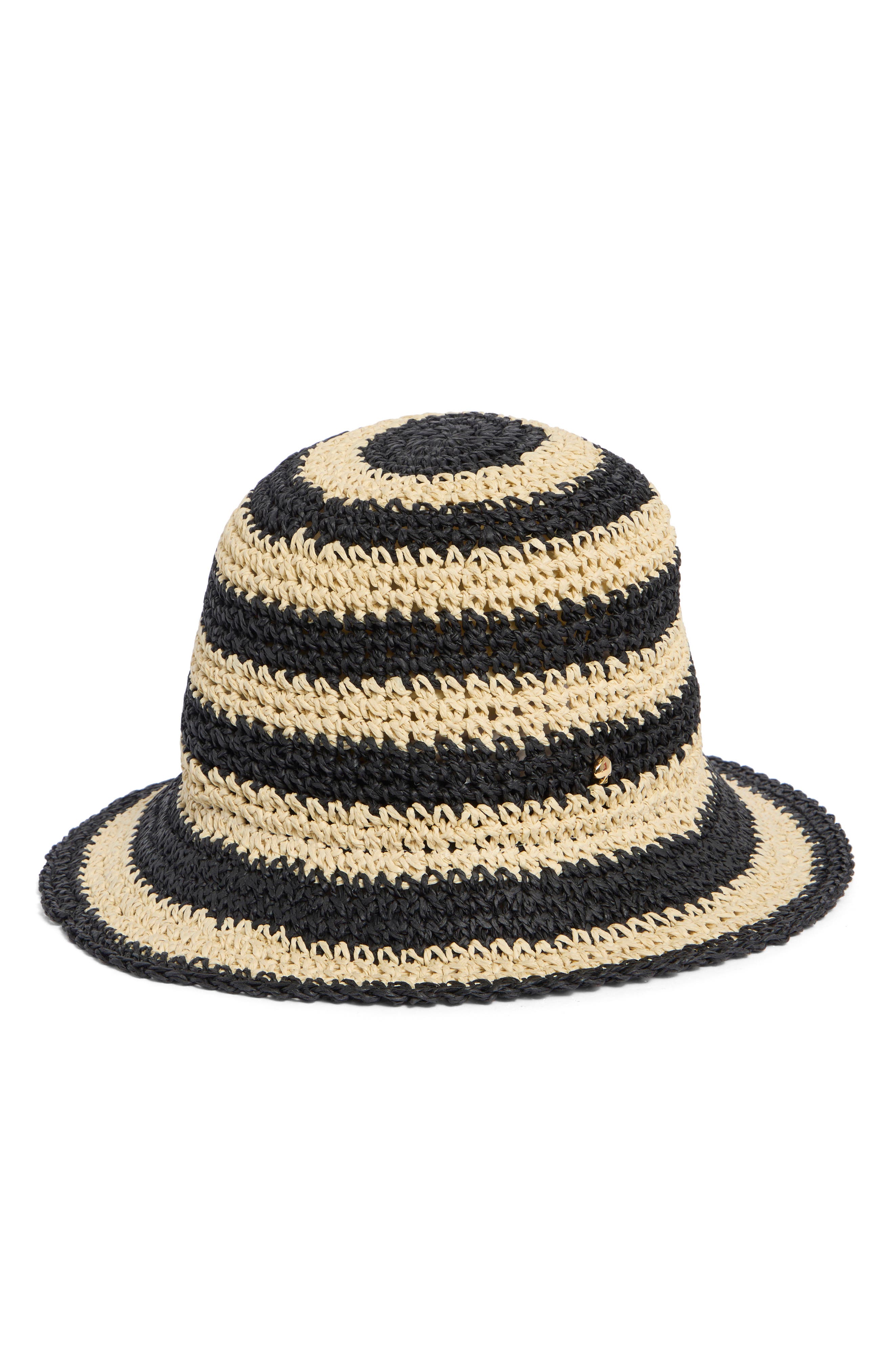 Kate Spade New York awning stripe straw cloche