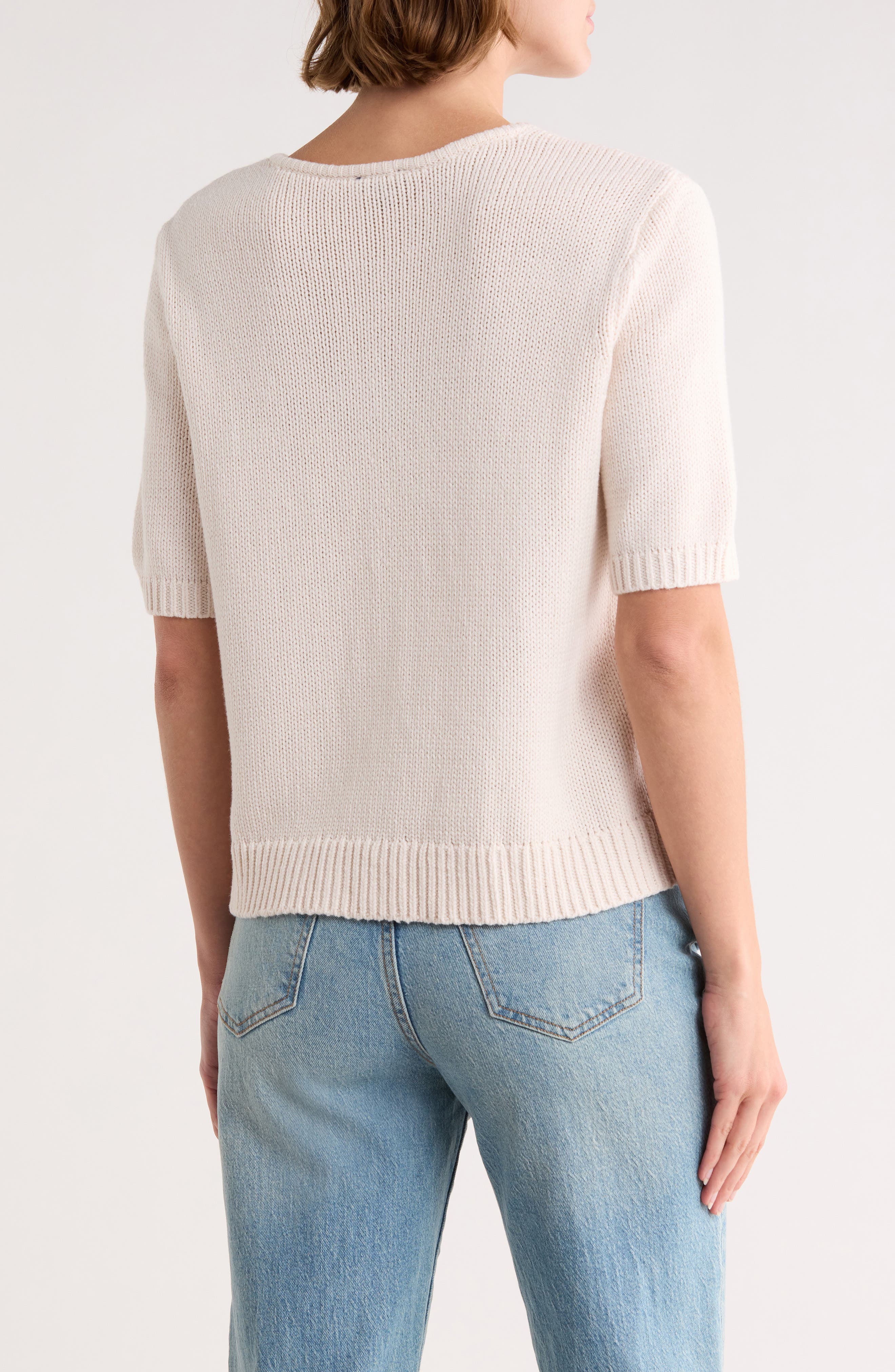 Splendid Fisher Short Sleeve Cotton Blend Cardigan