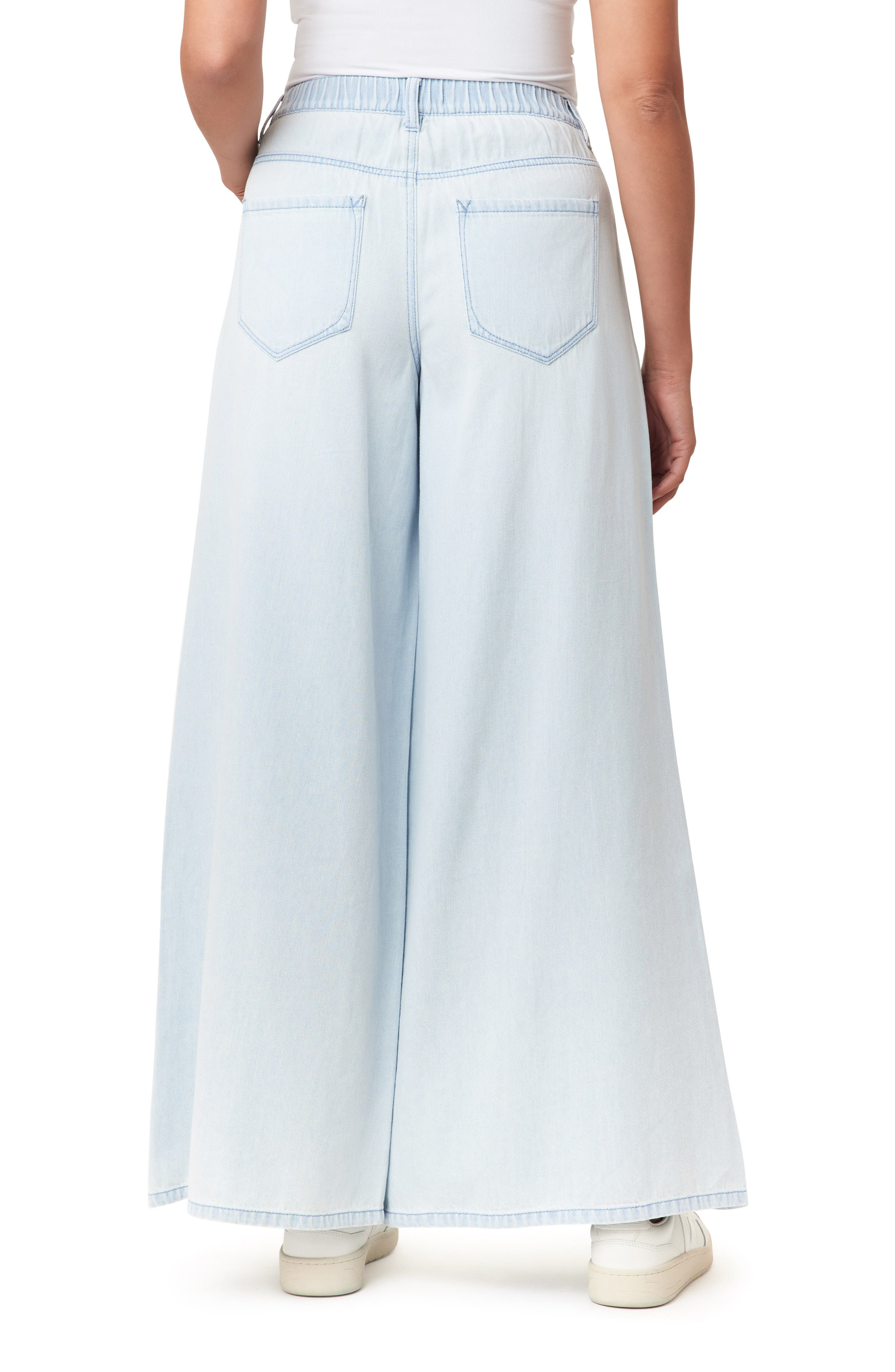 Kensie High Waist Elastic Back Palazzo Jeans