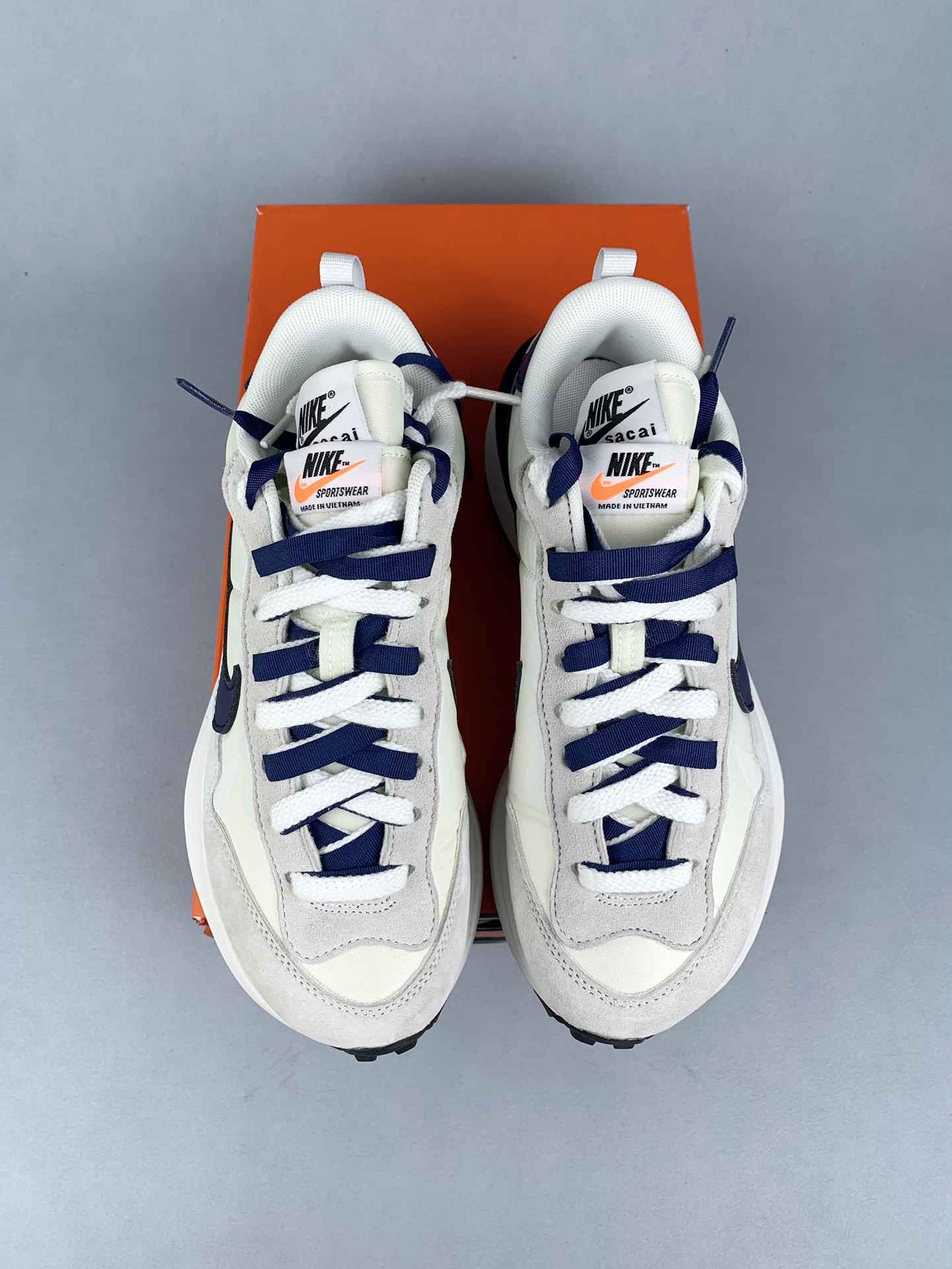 Nike x sacai VaporWaffle 'Sesame and Blue Void' Shoes