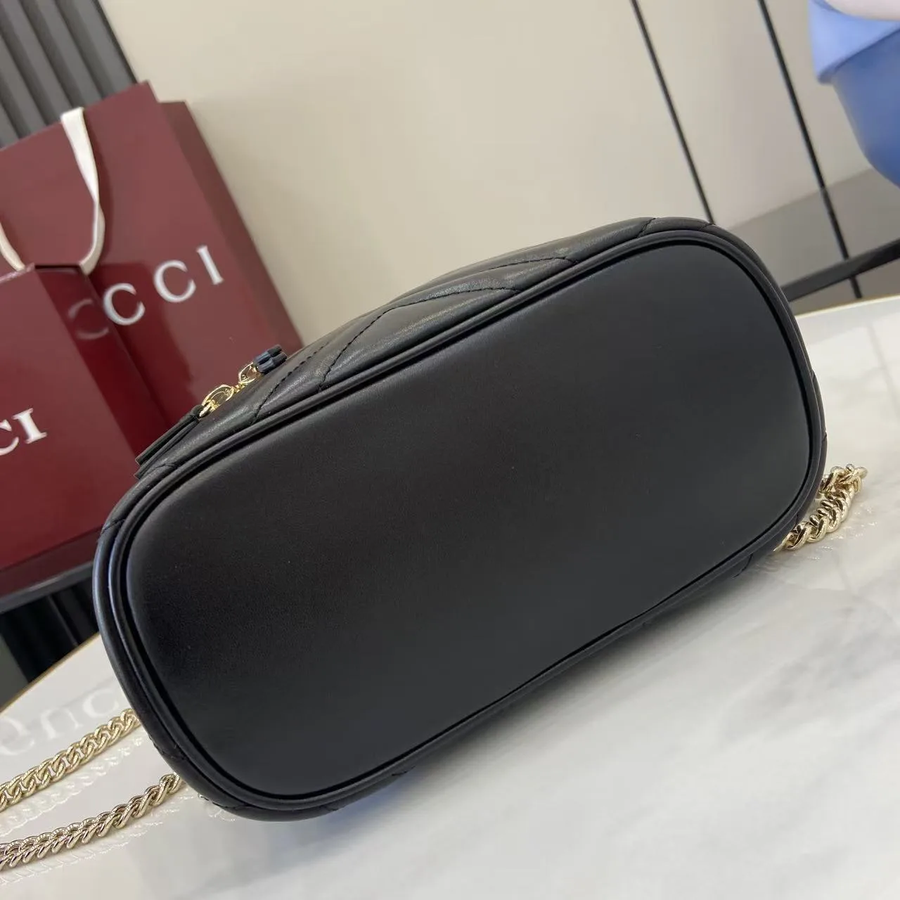 Gucci Black Marmont GG Supreme Canvas Top Handle Bag product photo from LabelPicks