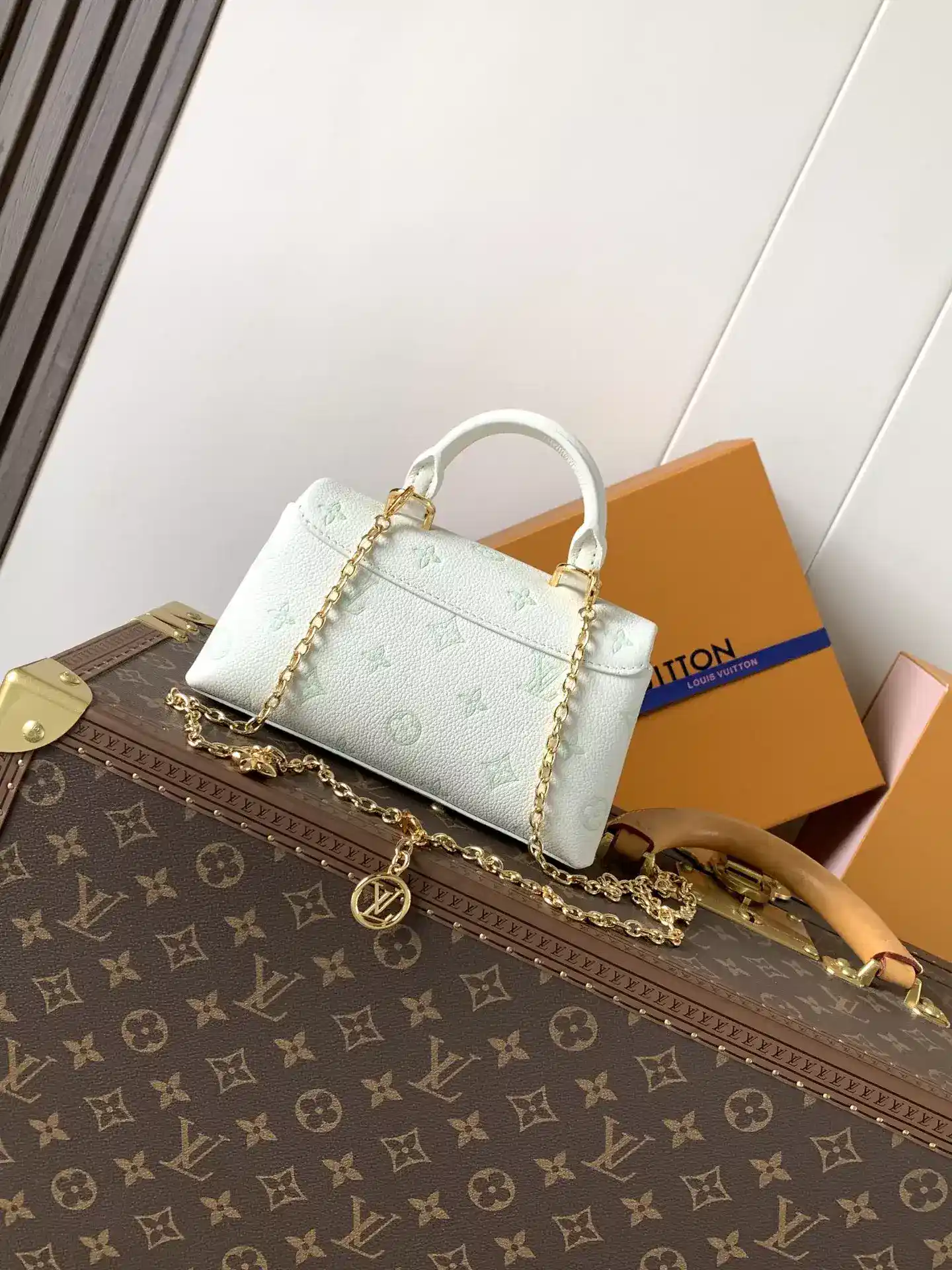 Louis Vuitton Blue Madeleine Grained Leather Top Handle Bag product photo from LabelPicks