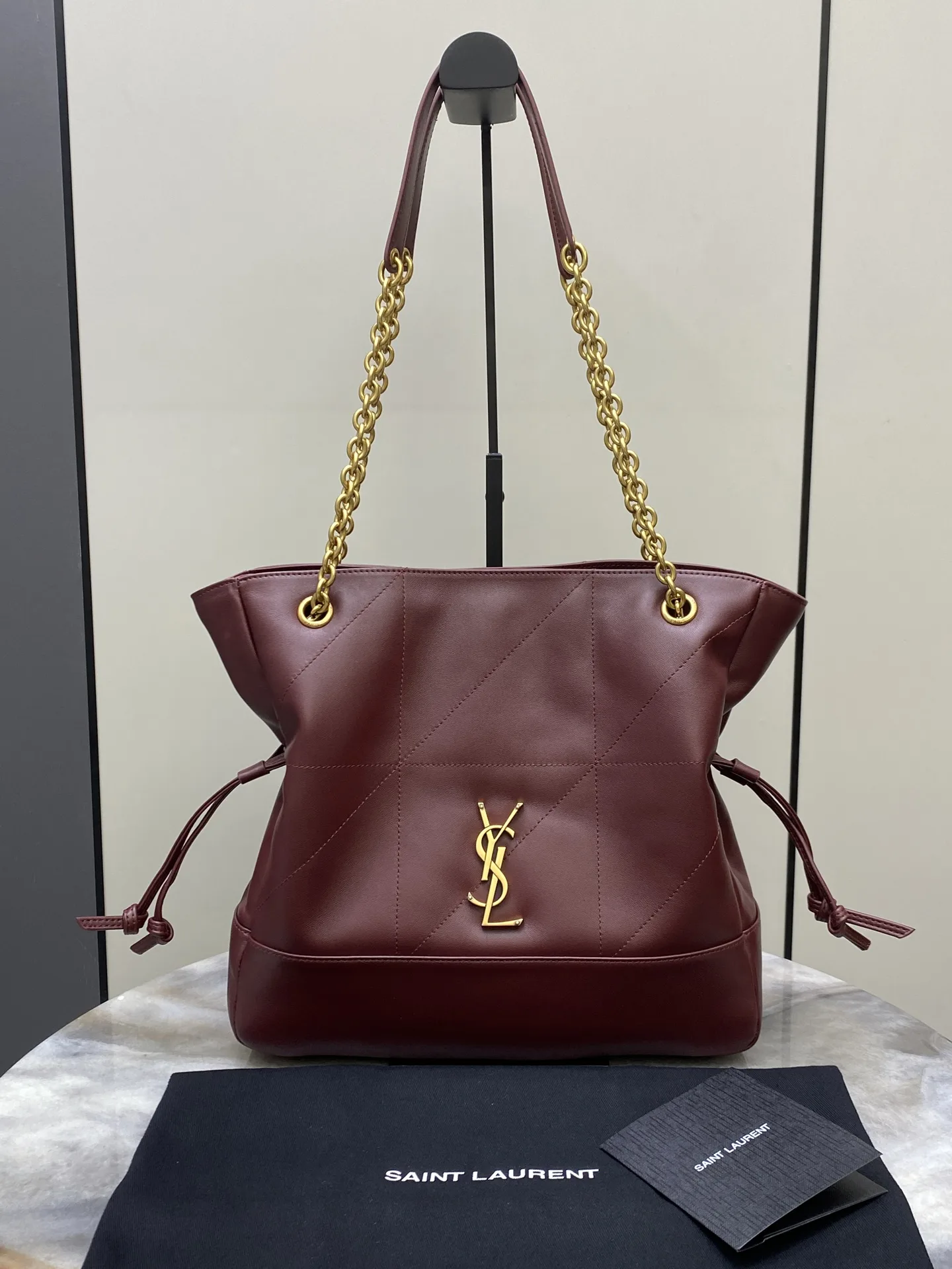 Saint Laurent Burgundy Jamie Lambskin Bucket Bag product photo from LabelPicks