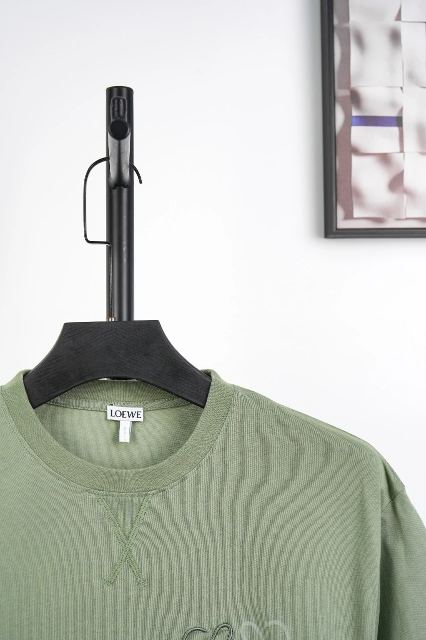 LOEWE Sage Green Tonal Anagram Embroidered T-Shirt product photo from LabelPicks