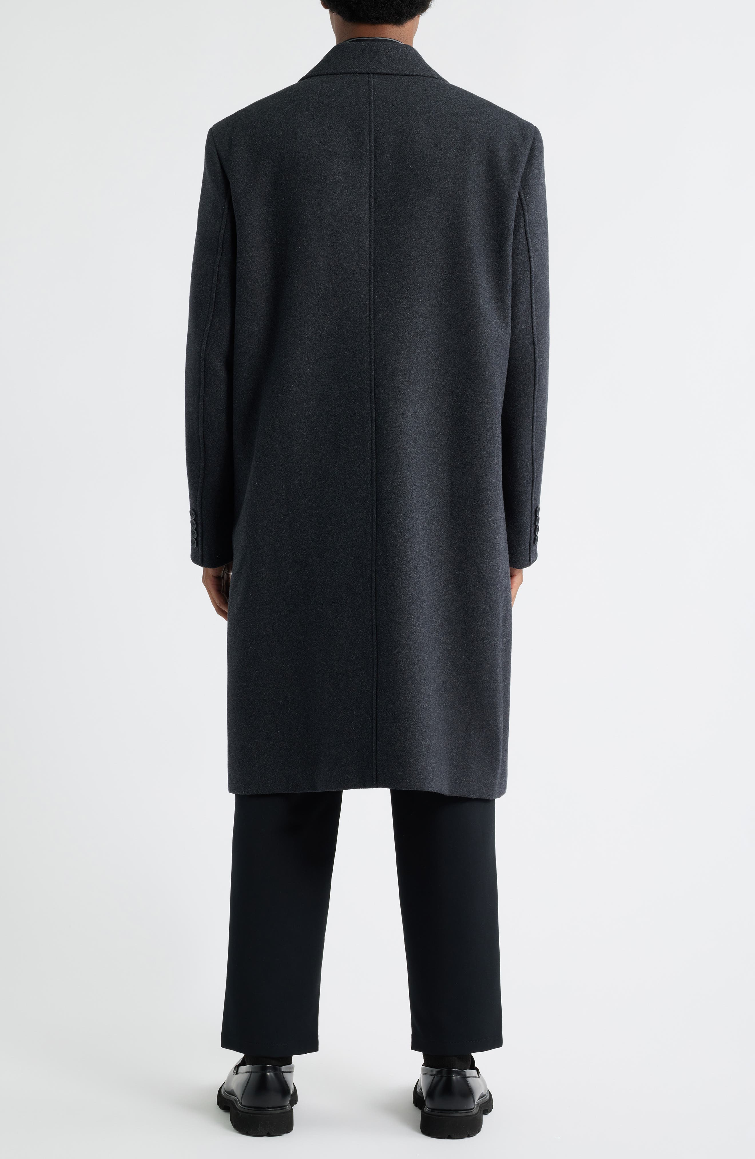 Open Edit Wool Blend Melton Overcoat