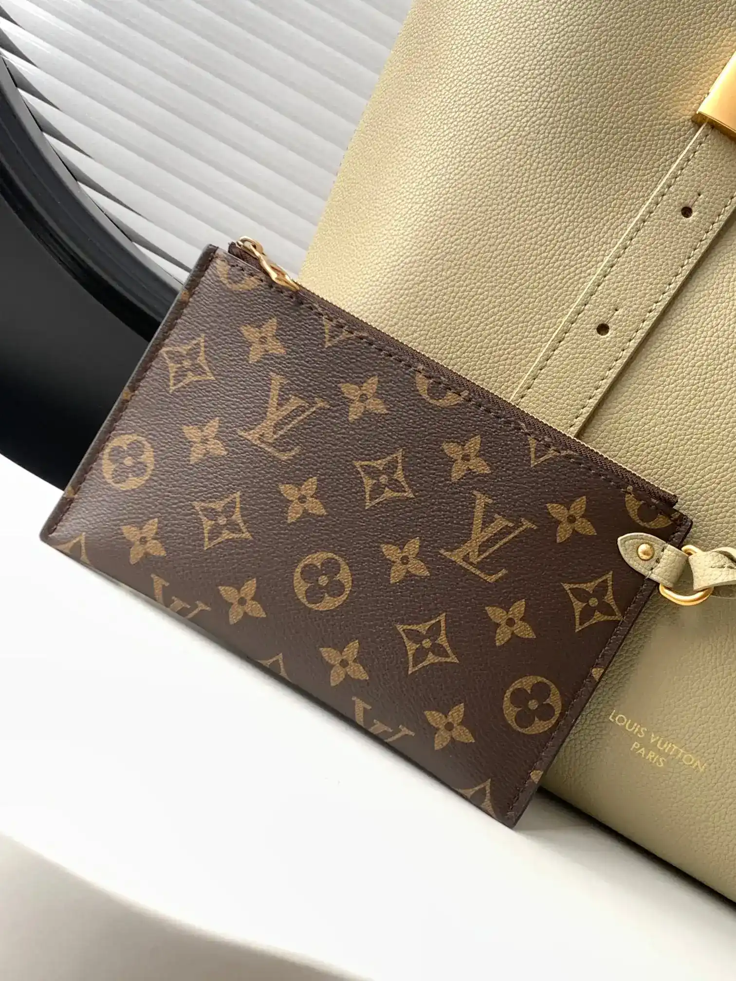 Louis Vuitton Black Grained Leather Tote Bag product photo from LabelPicks