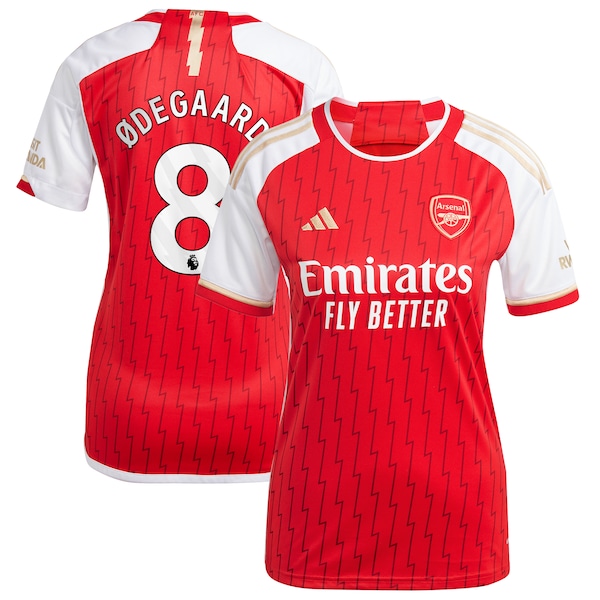 Martin Odegaard Arsenal adidas Women's 2023/24 Home Replica Player Jersey - Red/Green/Yellow