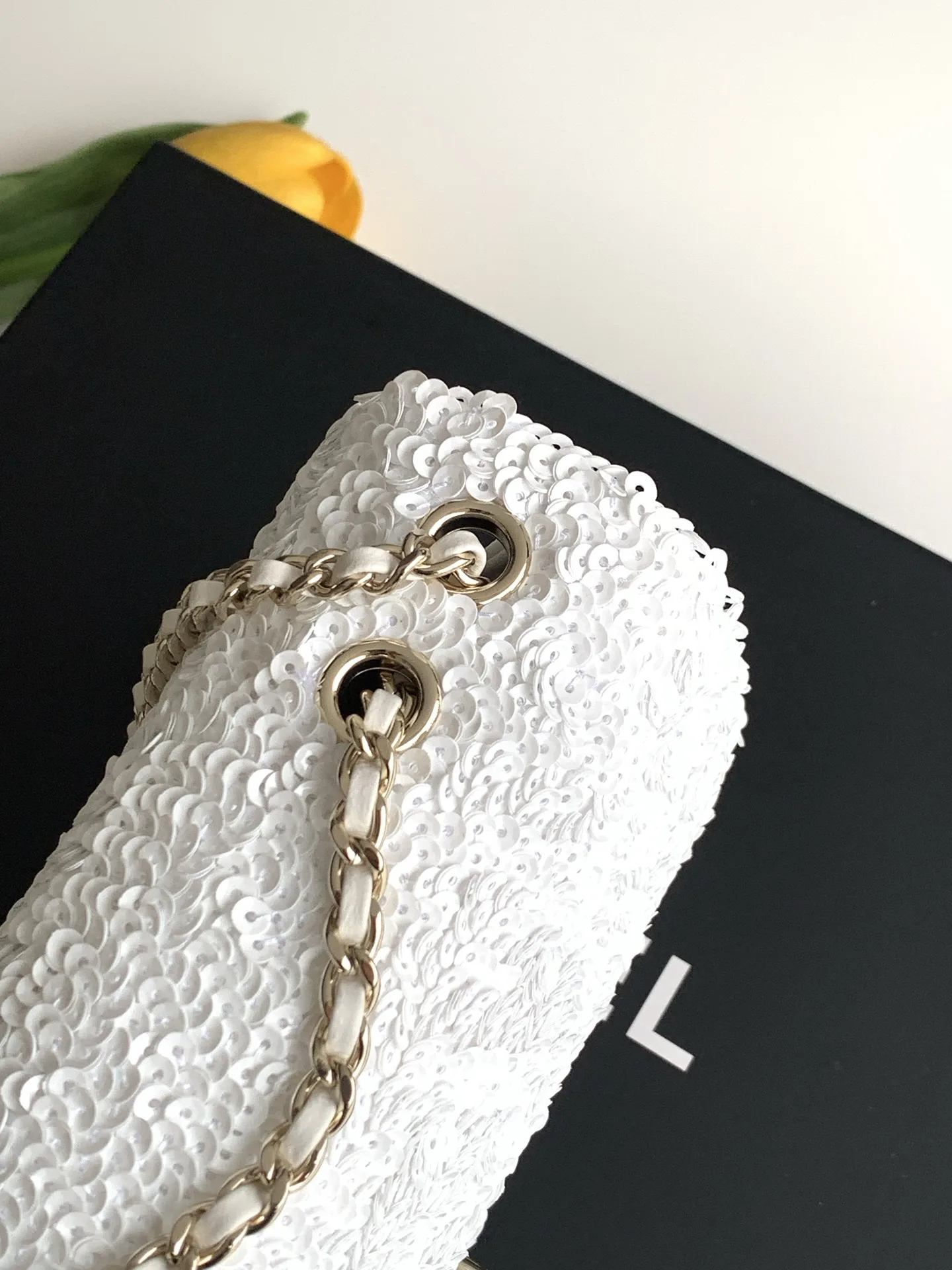Chanel Classic Flap White Quilted Leather Shoulder Bag product photo from LabelPicks