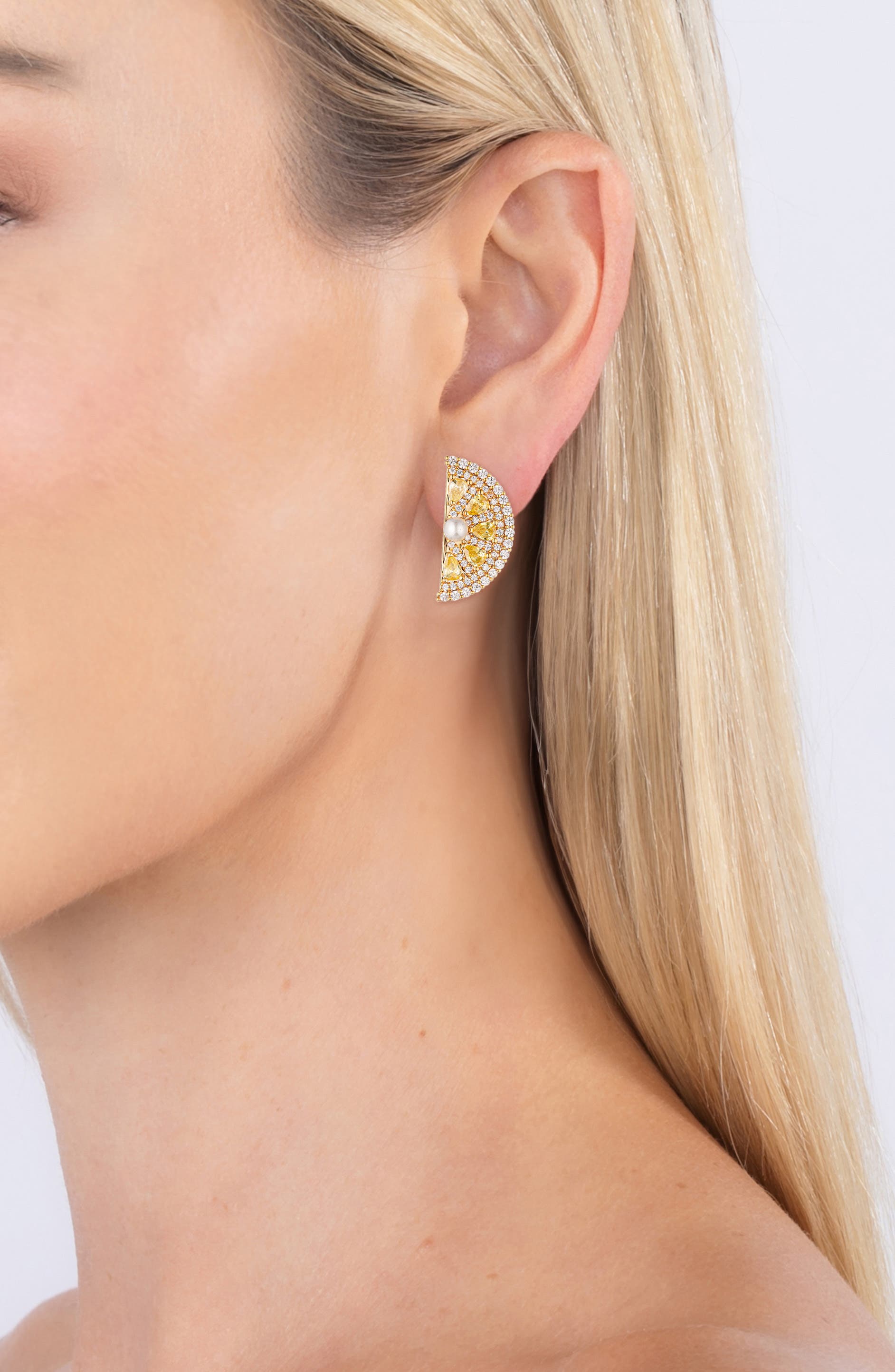 EYE CANDY LOS ANGELES Sweet Lemon Cubic Zirconia Drop Earrings