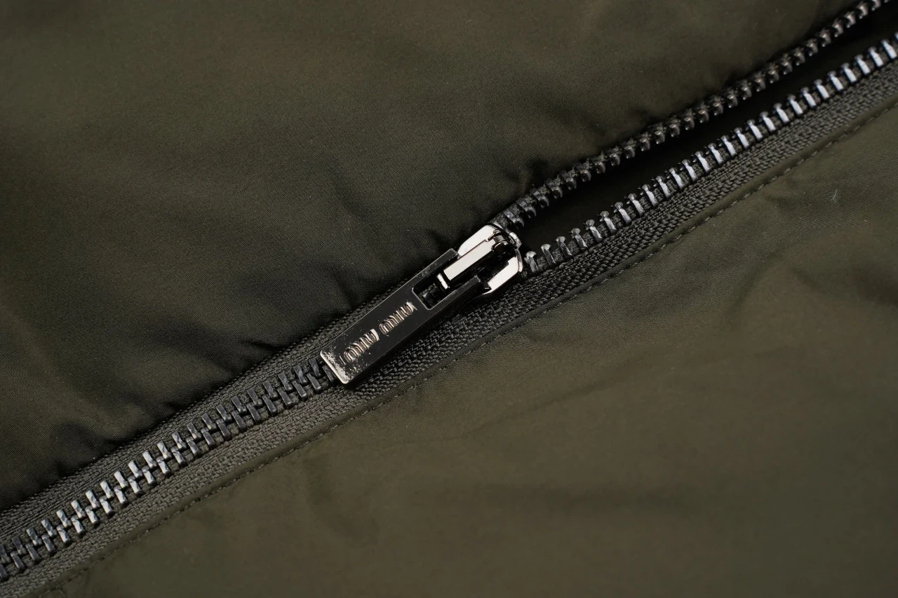 Miu Miu Olive Green Leather Collar Down Vest product photo from LabelPicks
