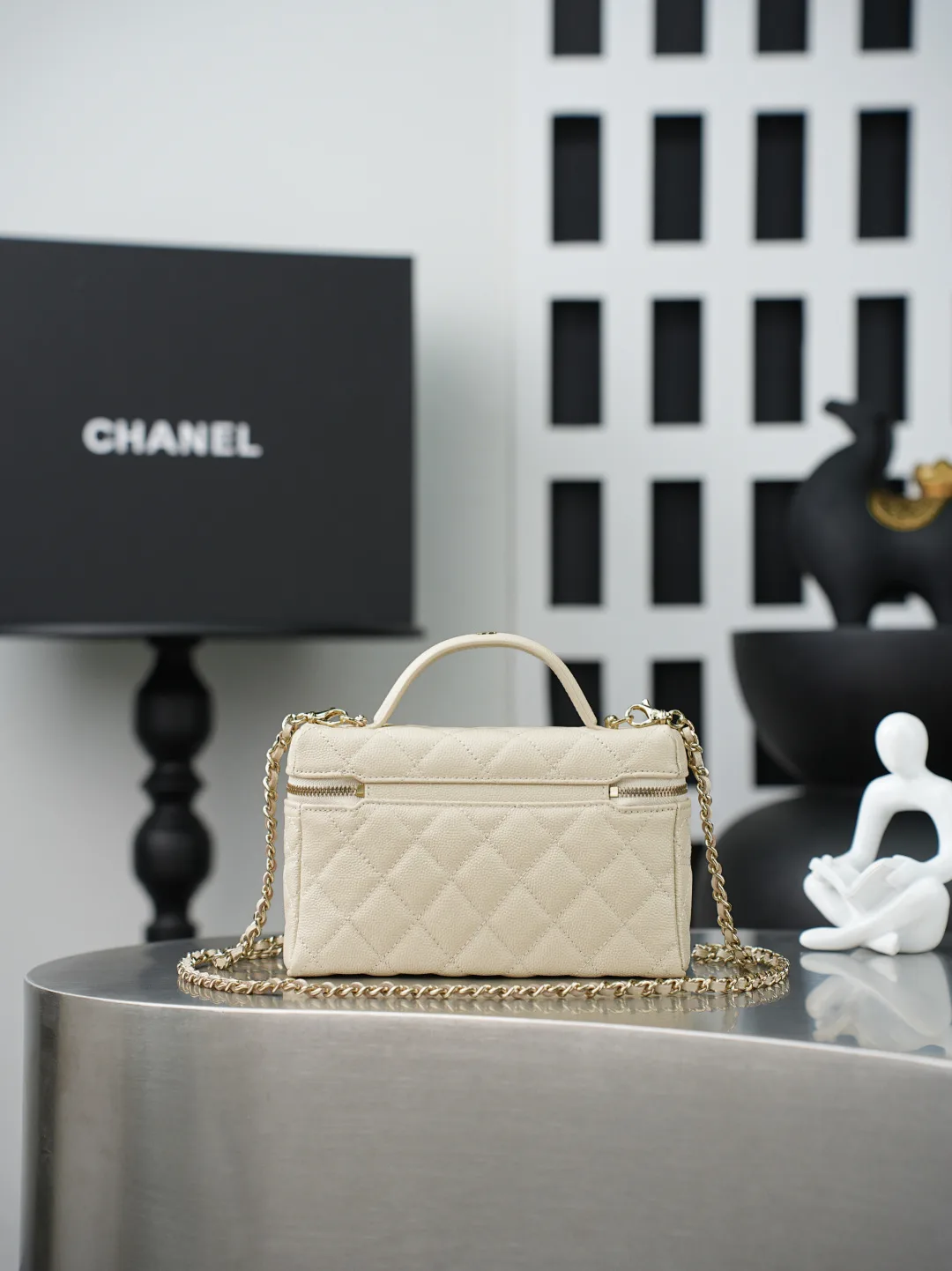 Chanel White Quilted Leather Top Handle Bag product photo from LabelPicks