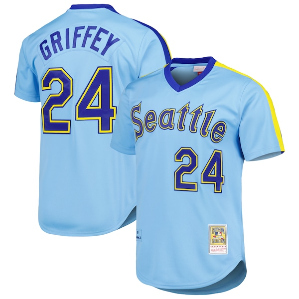 Men's Seattle Mariners Ken Griffey Jr.  Light Blue Cooperstown Collection Authentic Jersey