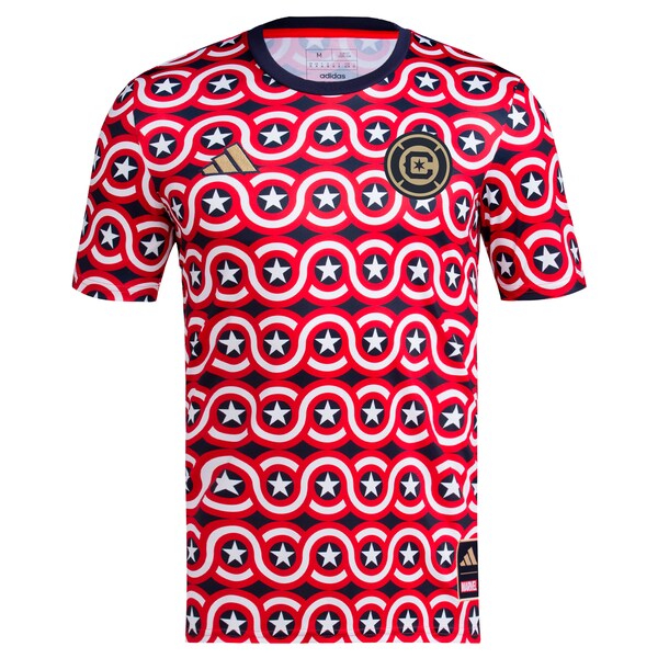Chicago Fire adidas 2024 Americana x Captain America Pre-Match Top - Red