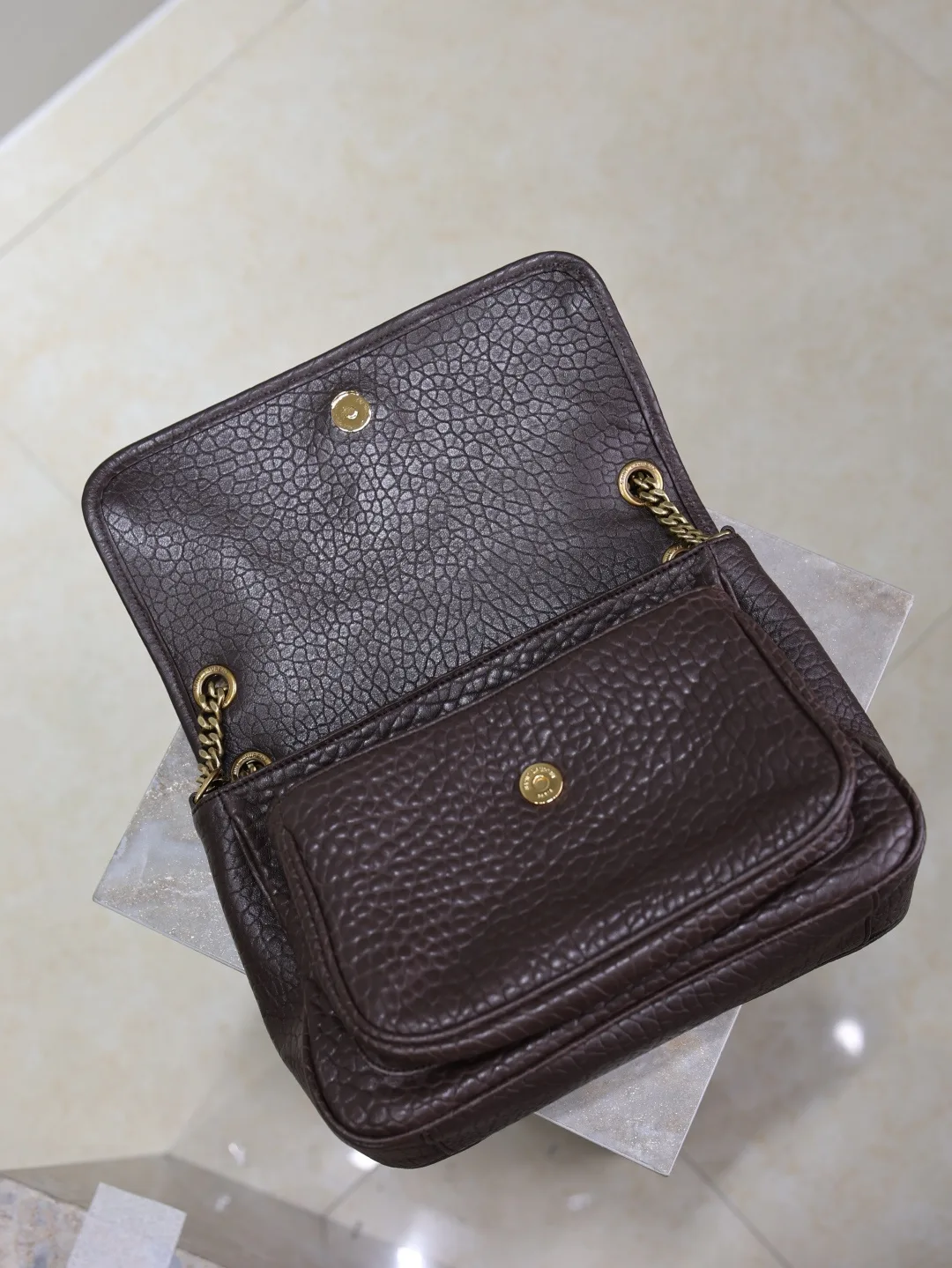 Saint Laurent Niki Brown Lambskin Shoulder Bag product photo from LabelPicks
