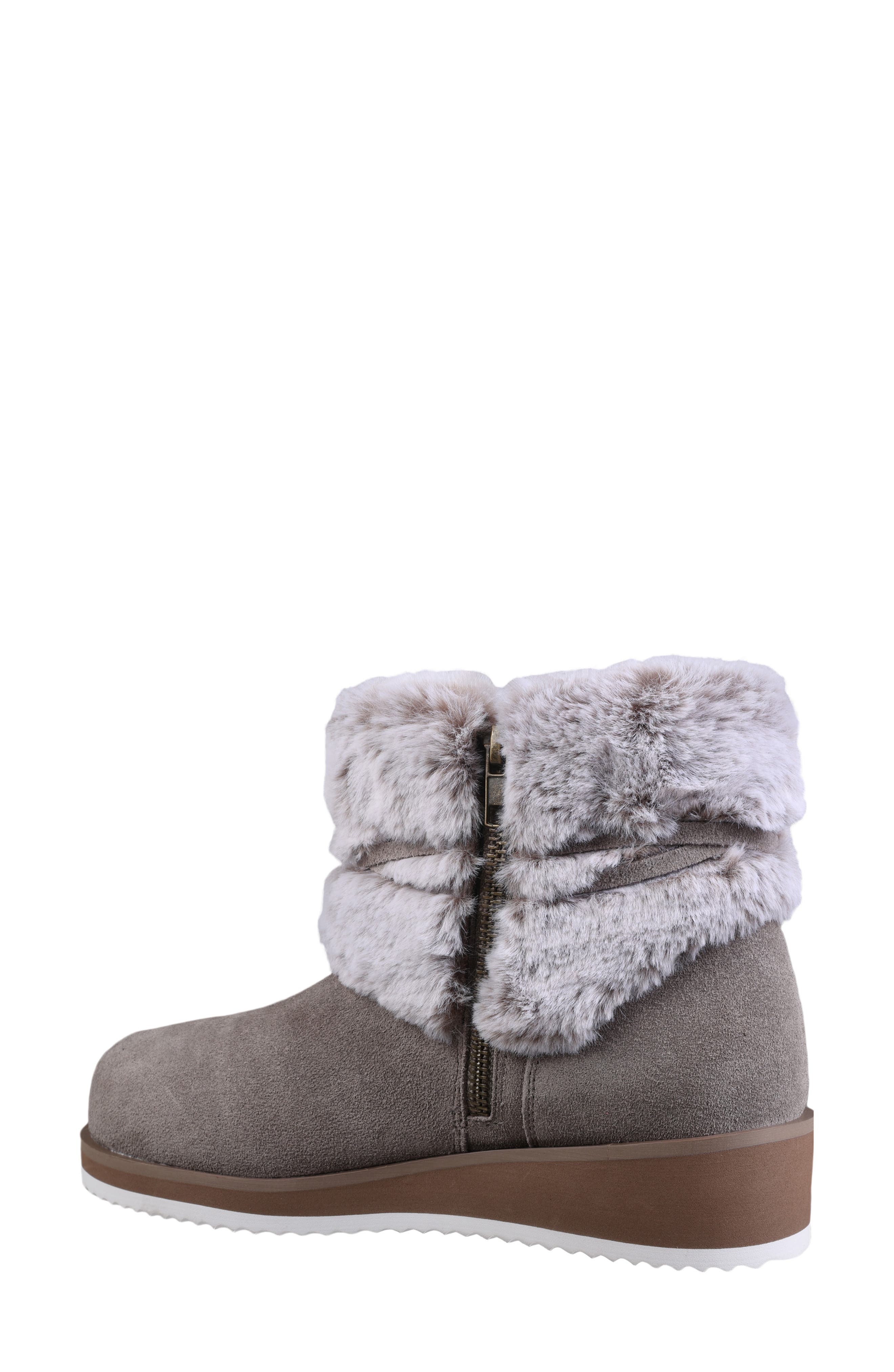 Mykos Suede Faux Fur Cuff Boot