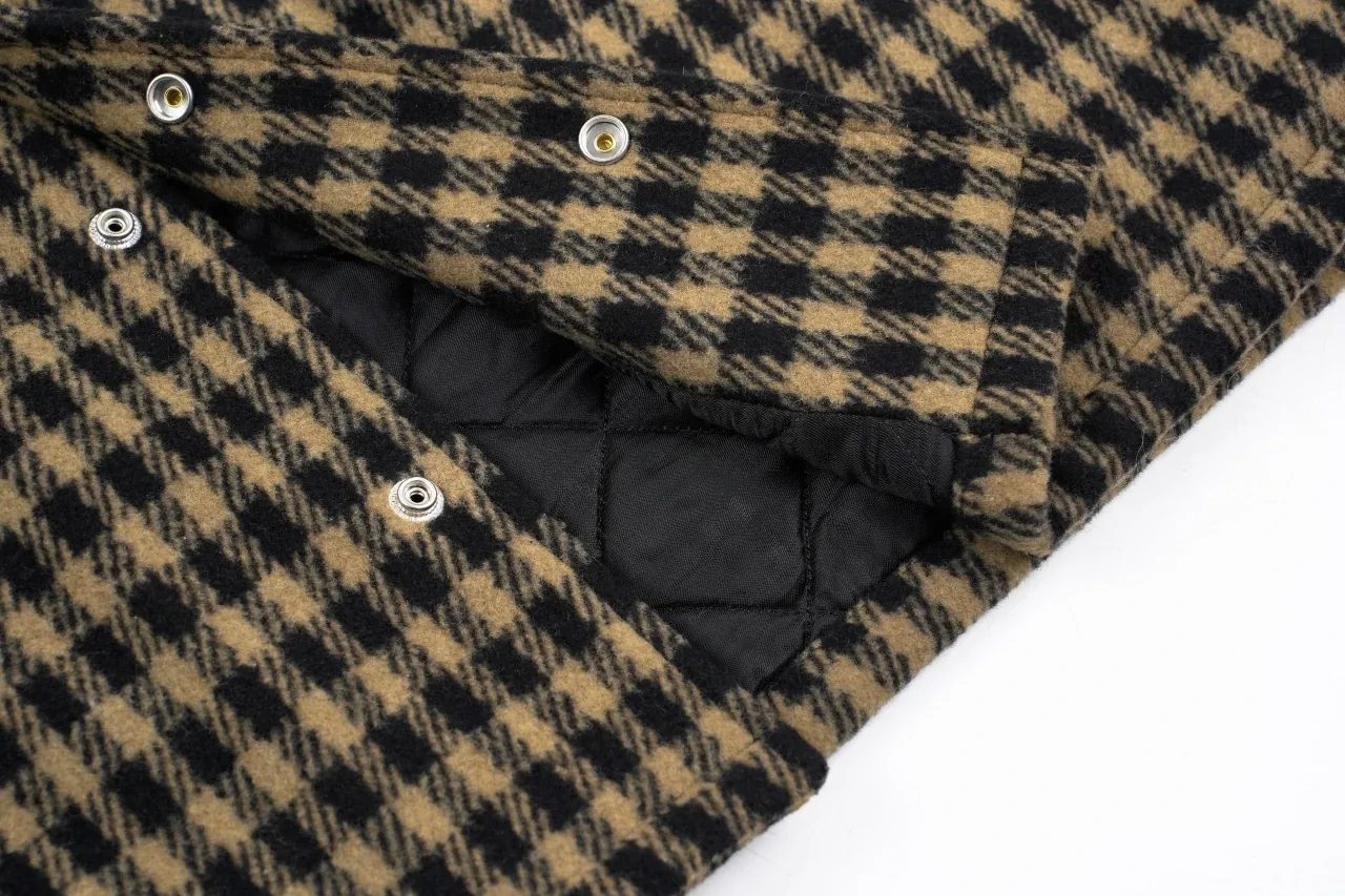 CELINE Brown Black Plaid Wool Jacket product photo from LabelPicks