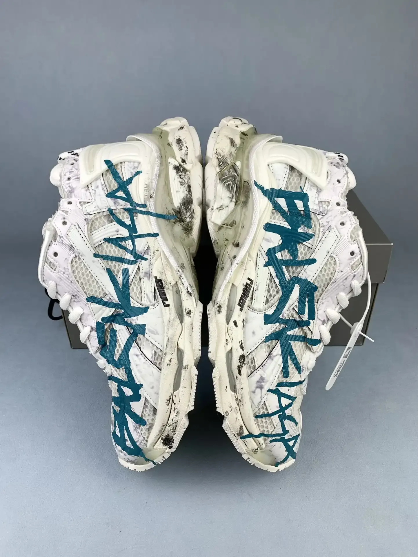 Runner Graffiti Sneaker in White/Blue product photo from LabelPicks