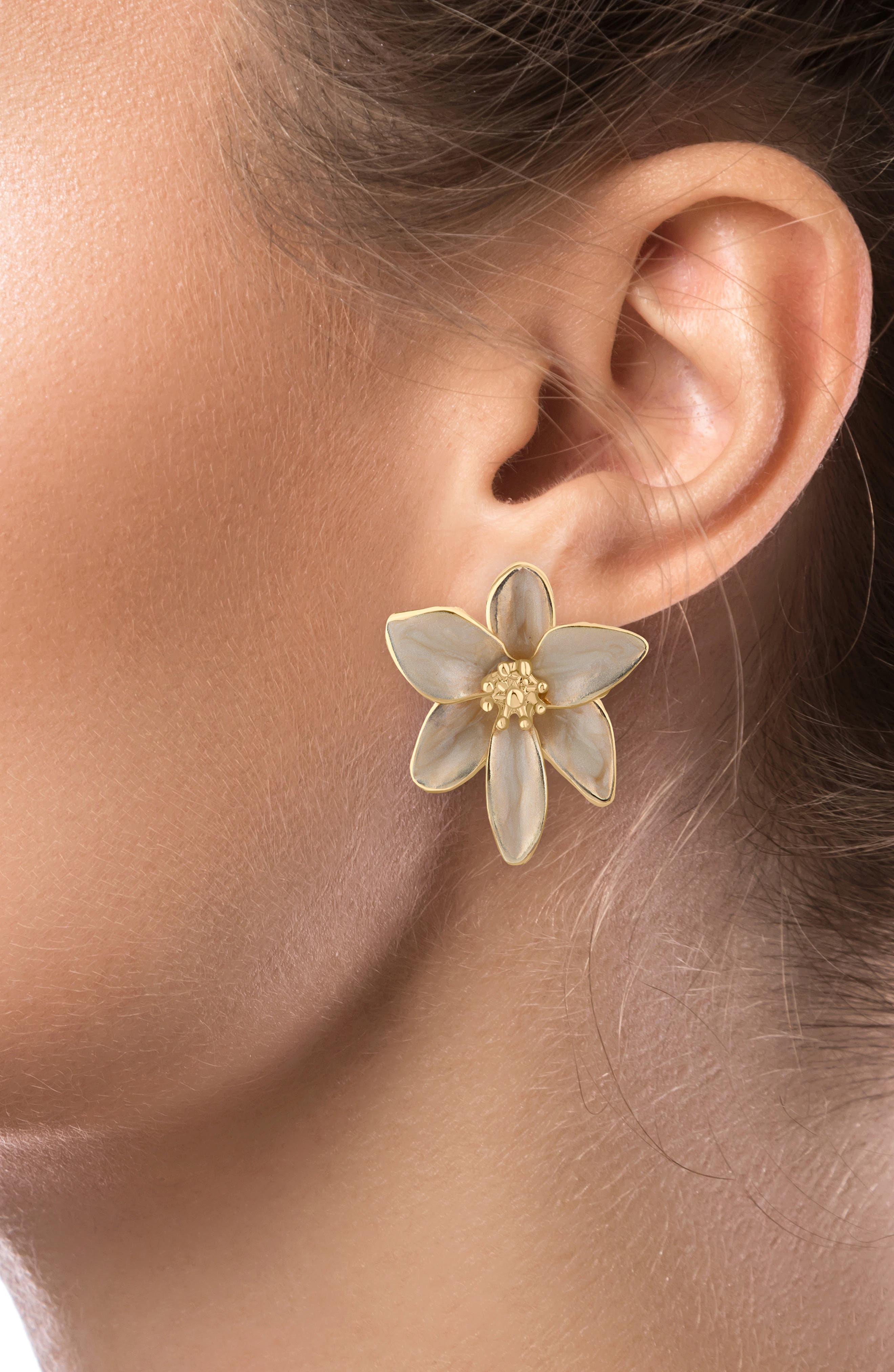 JARDIN Iris Floral Enamel Statement Earrings (Nordstrom Exclusive)