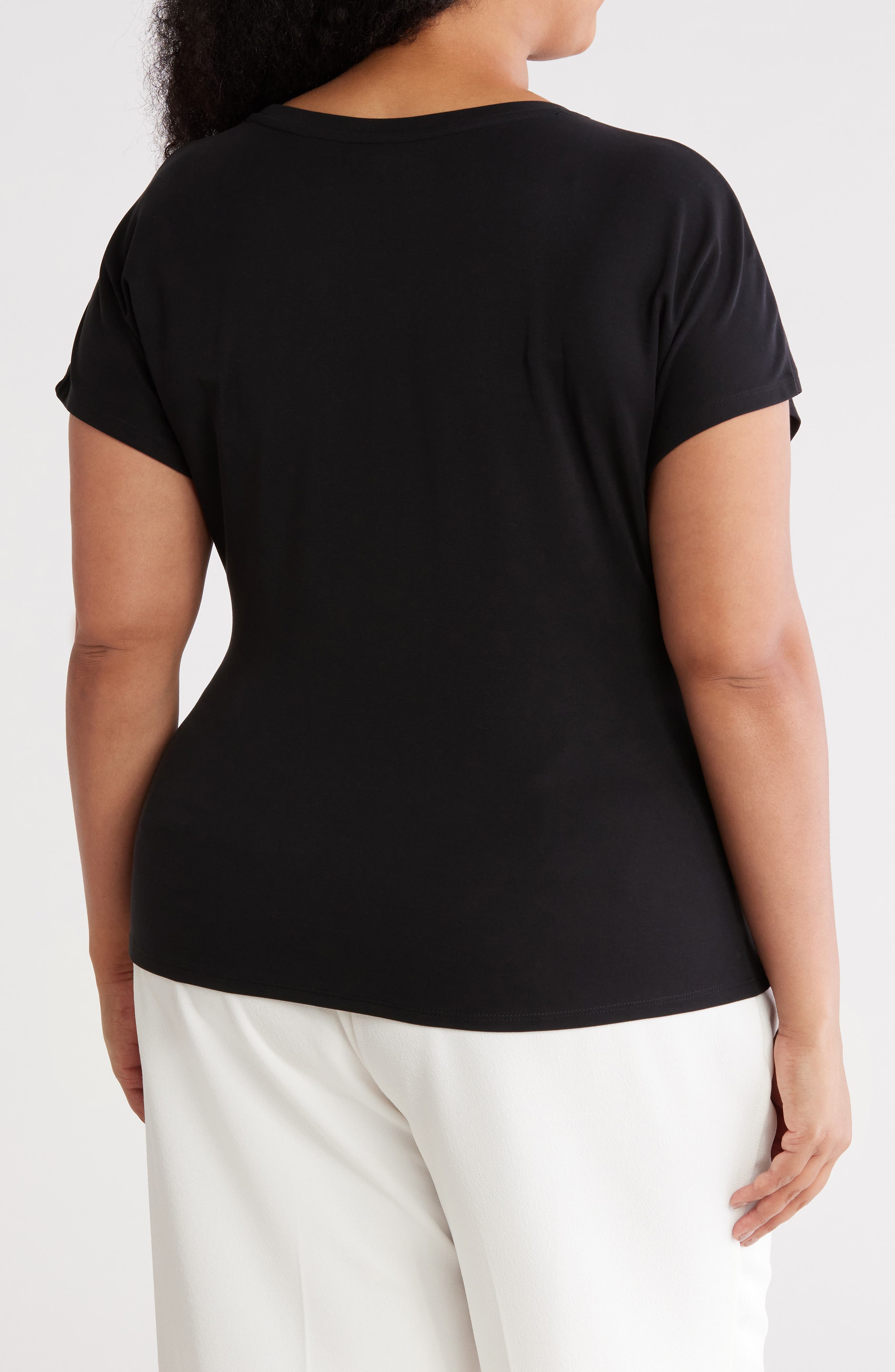 NORDSTROM RACK Short Sleeve Tie Detail Top